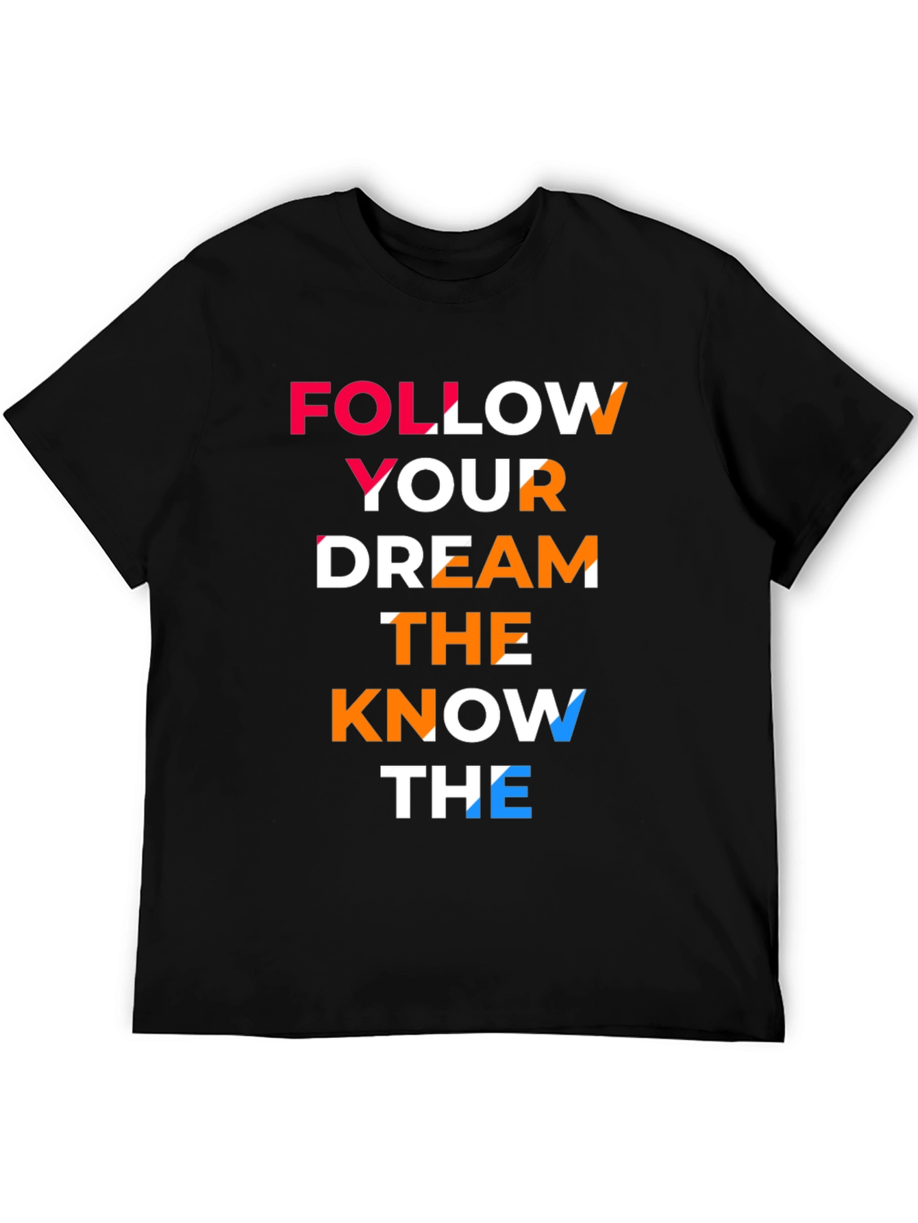 Motivational Graphic Print Mens Black T-Shirt