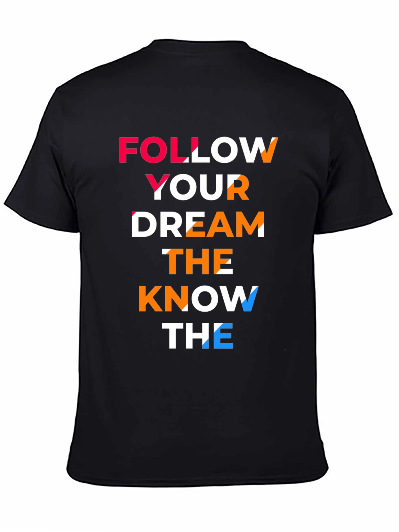 Motivational Graphic Print Mens Black T-Shirt