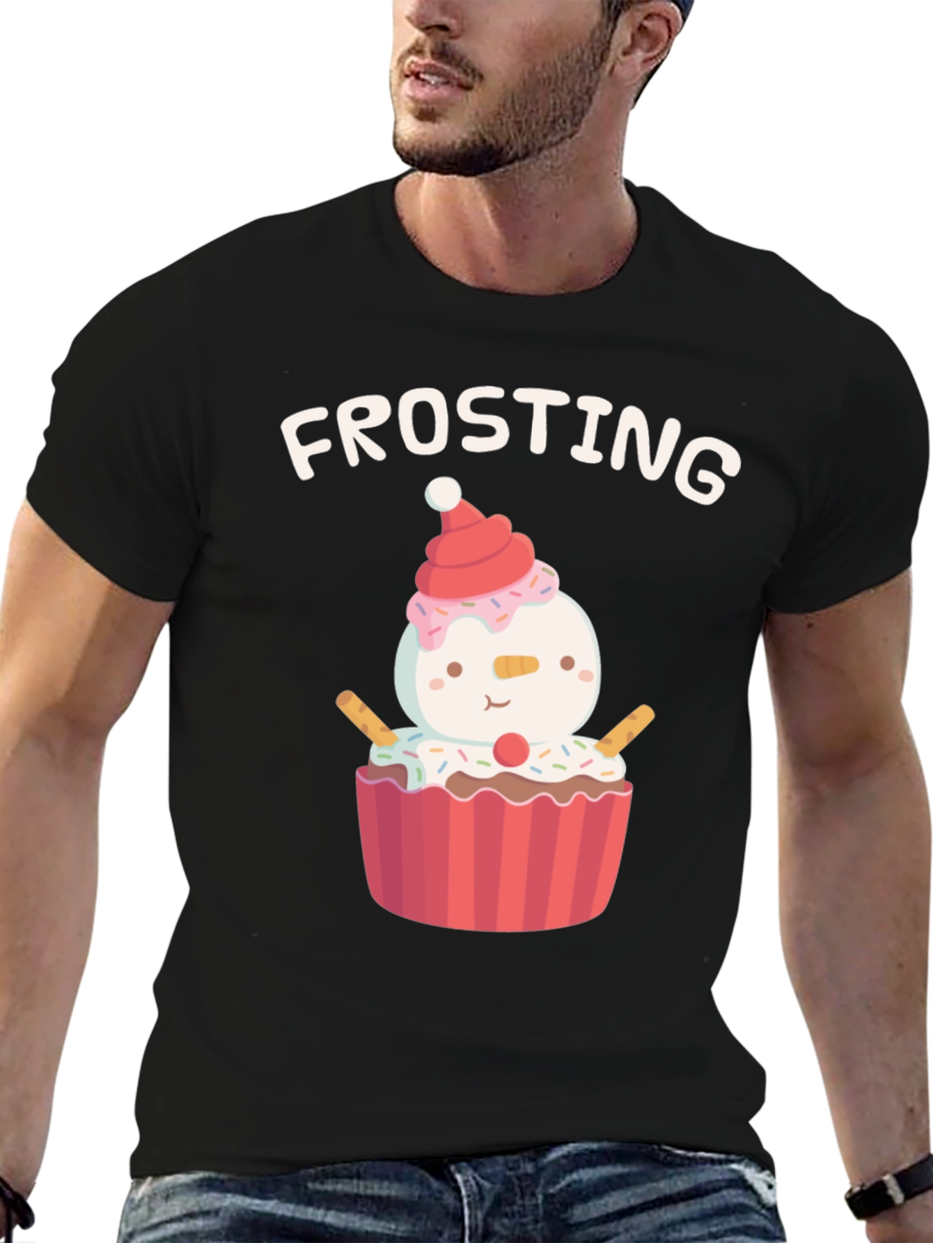 Frosting Cupcake Snowman T-Shirt