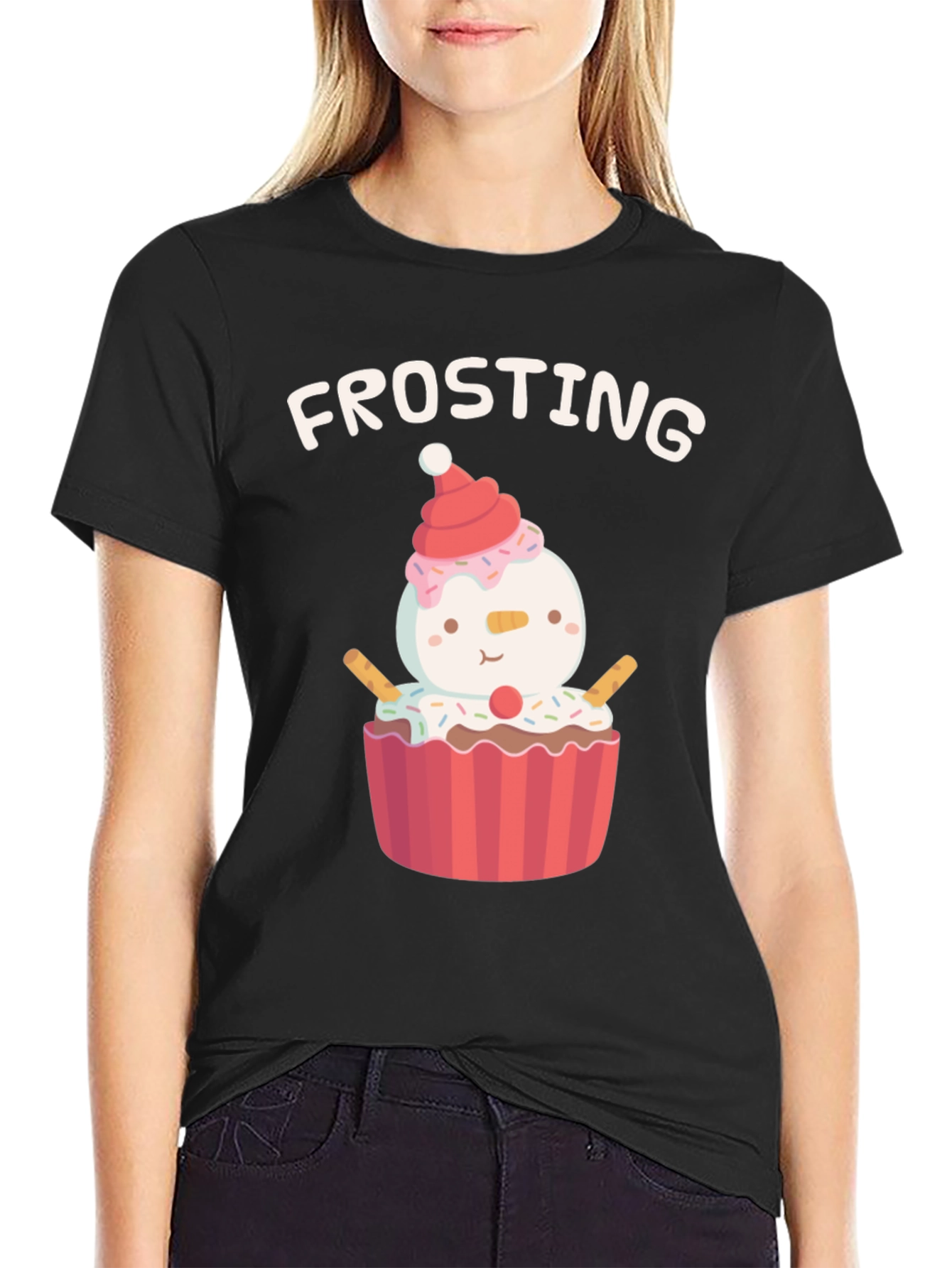 Frosting Cupcake Snowman T-Shirt