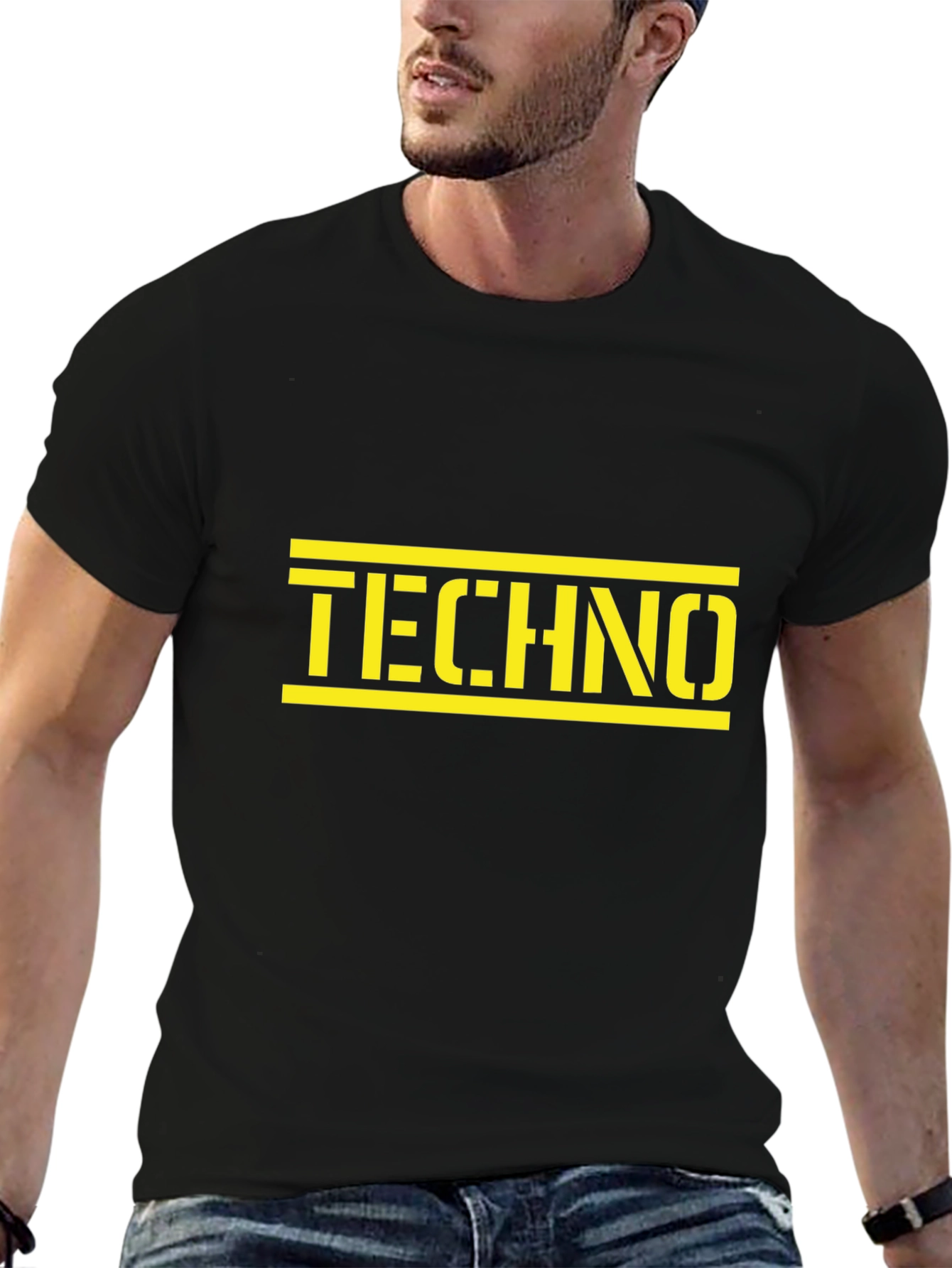 Techno Graphic Tee - Black Cotton