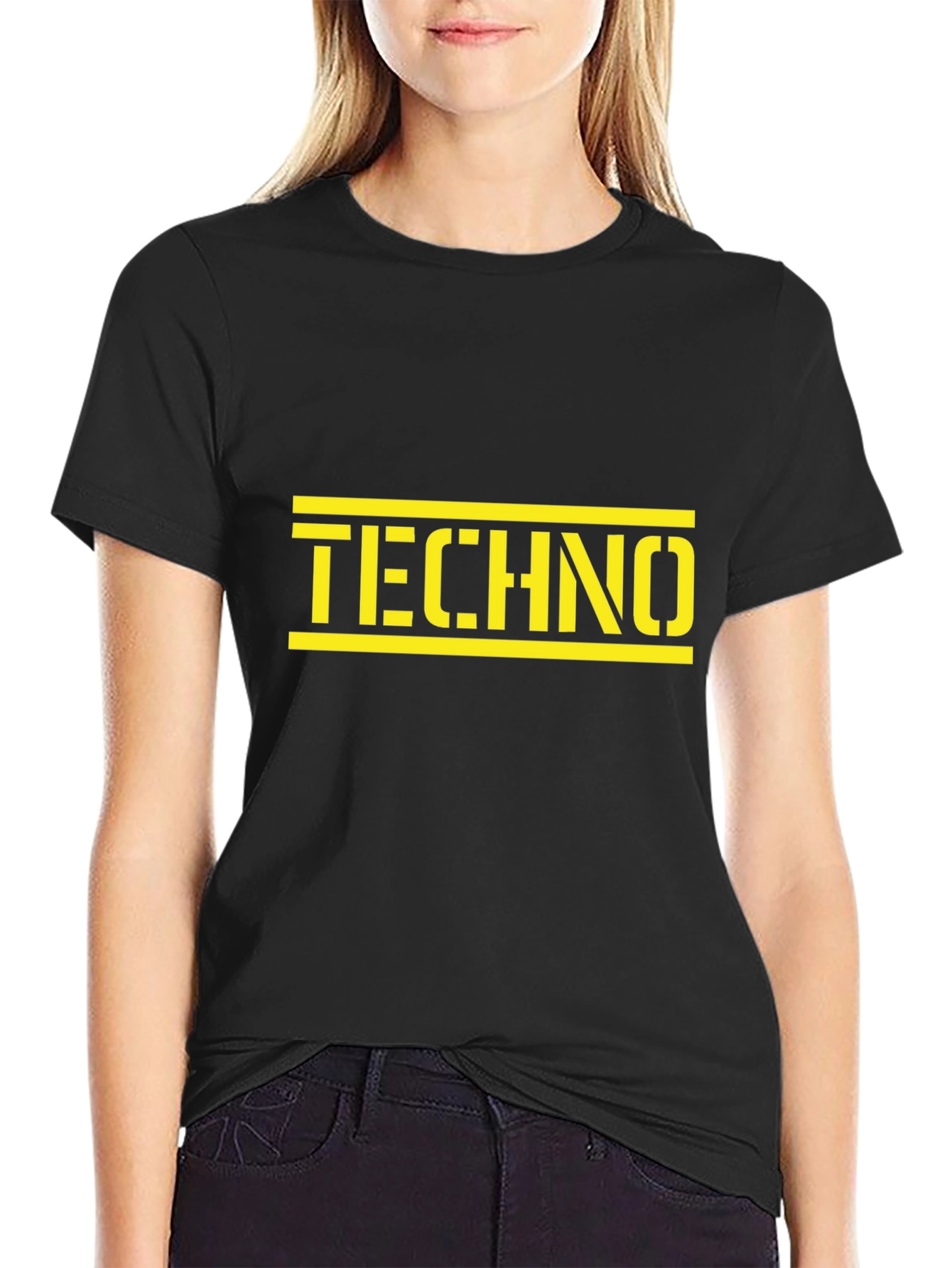 Techno Graphic Tee - Black Cotton