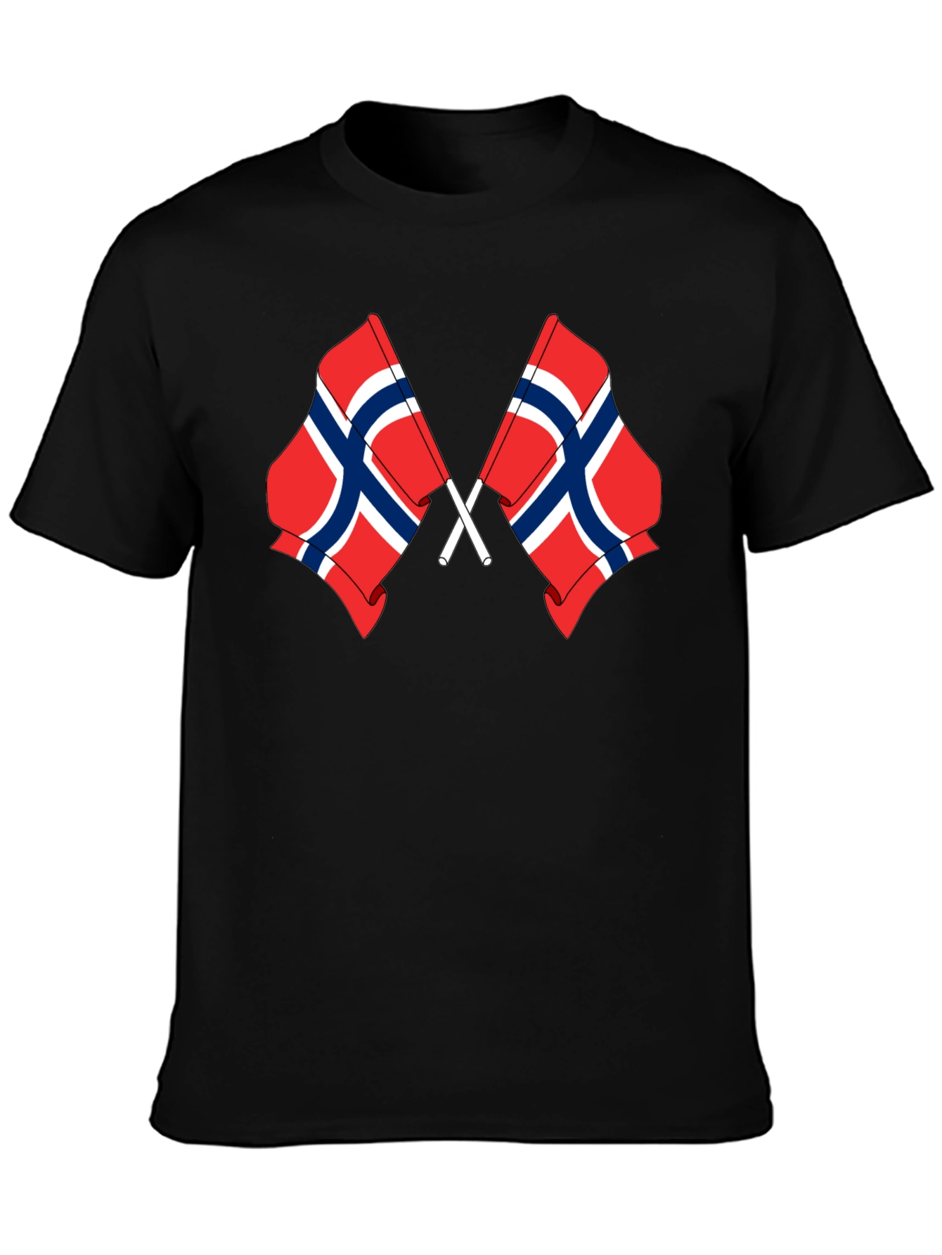 Norway Flag Graphic Black T-Shirt