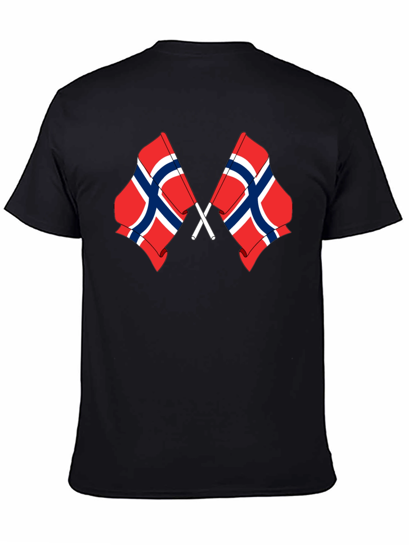 Norway Flag Graphic Black T-Shirt