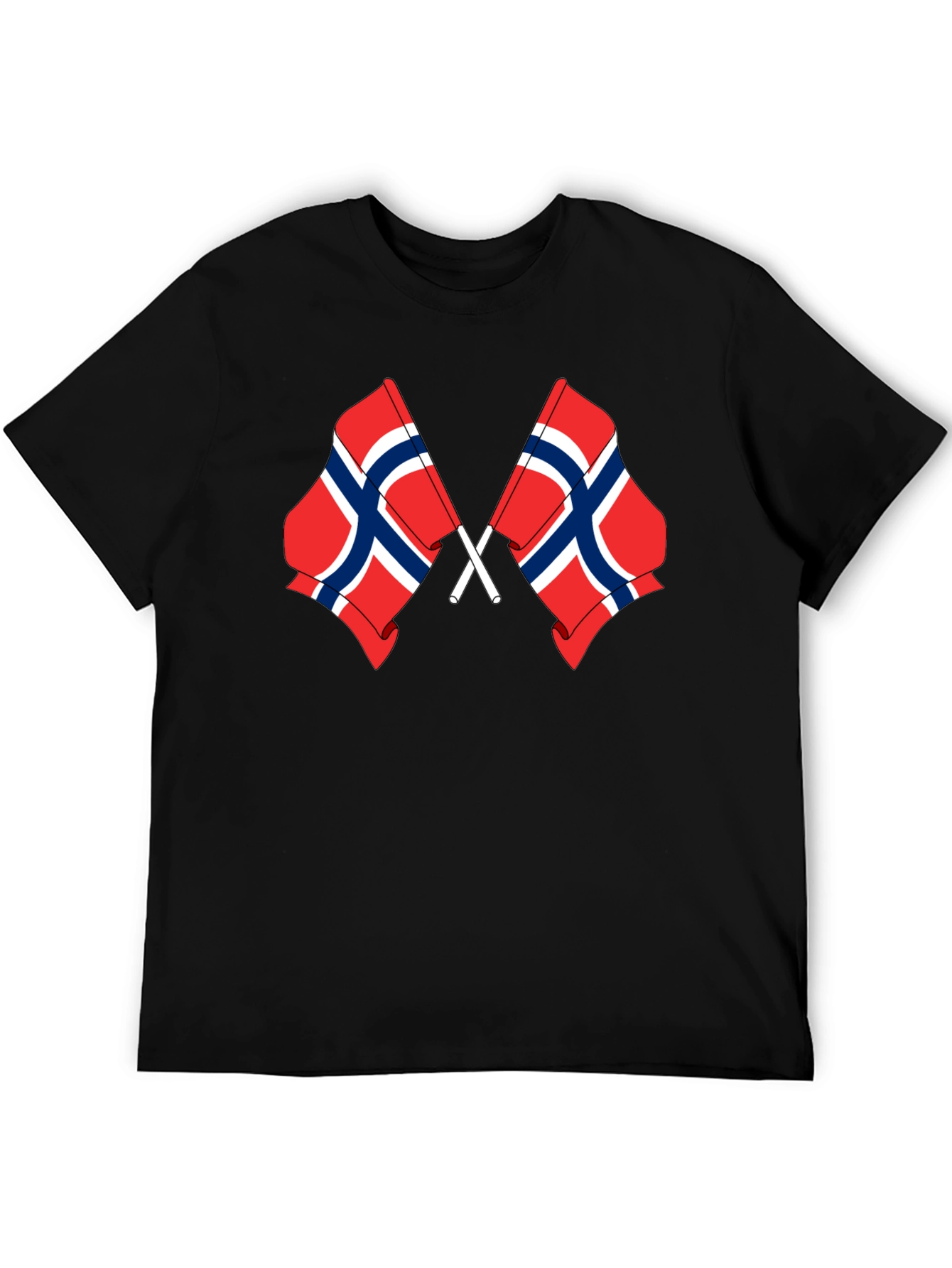 Norway Flag Graphic Black T-Shirt