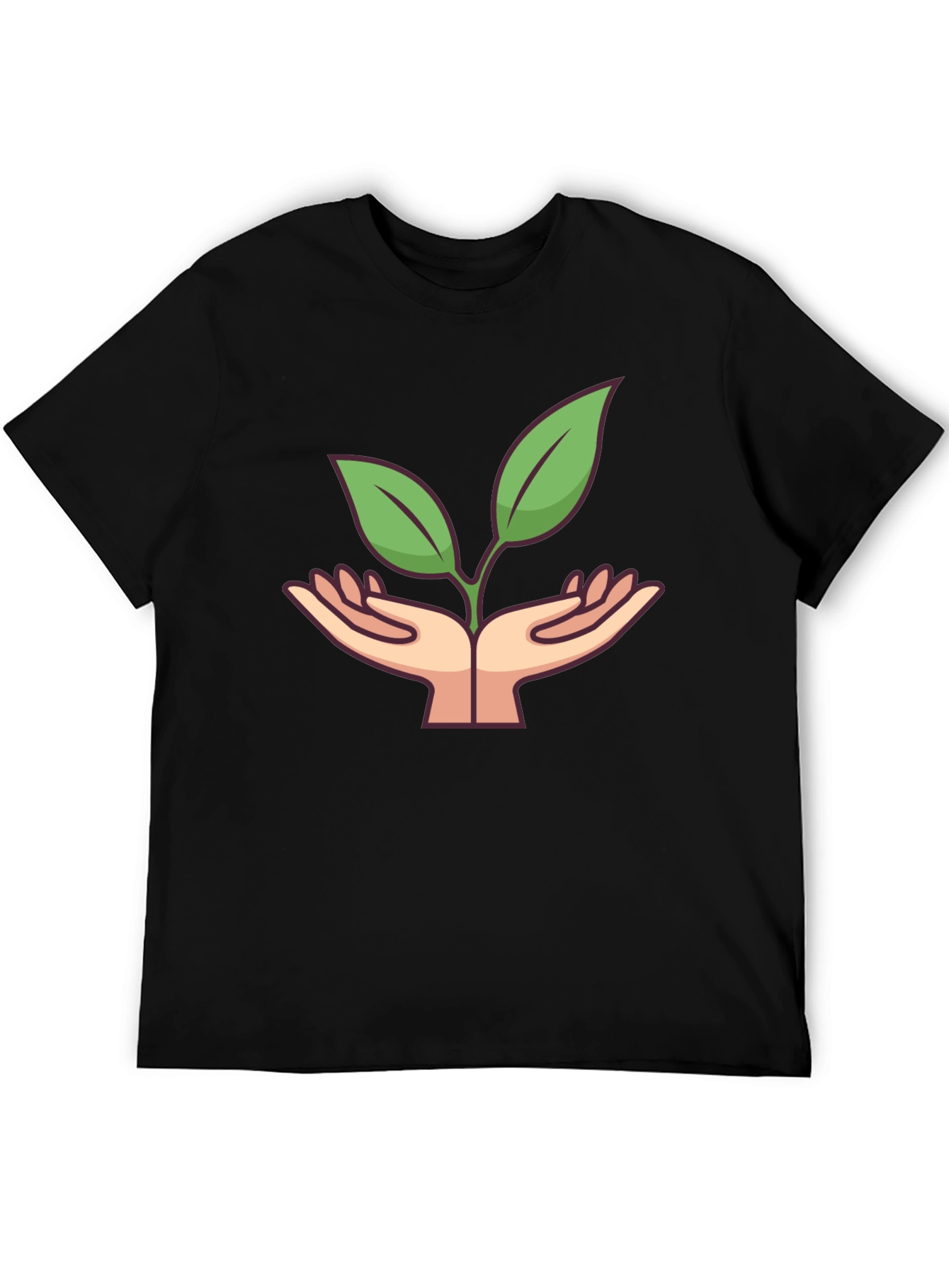 Eco Hands Graphic Tee - Black Cotton Shirt