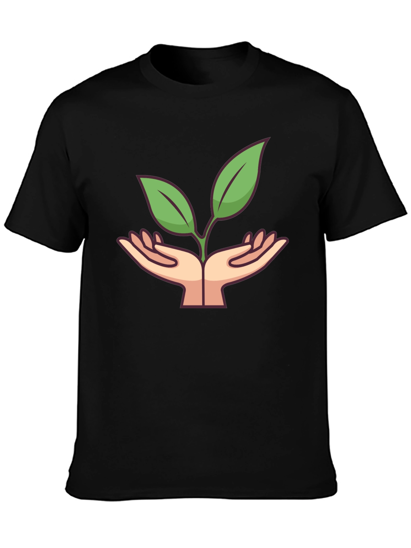 Eco Hands Graphic Tee - Black Cotton Shirt