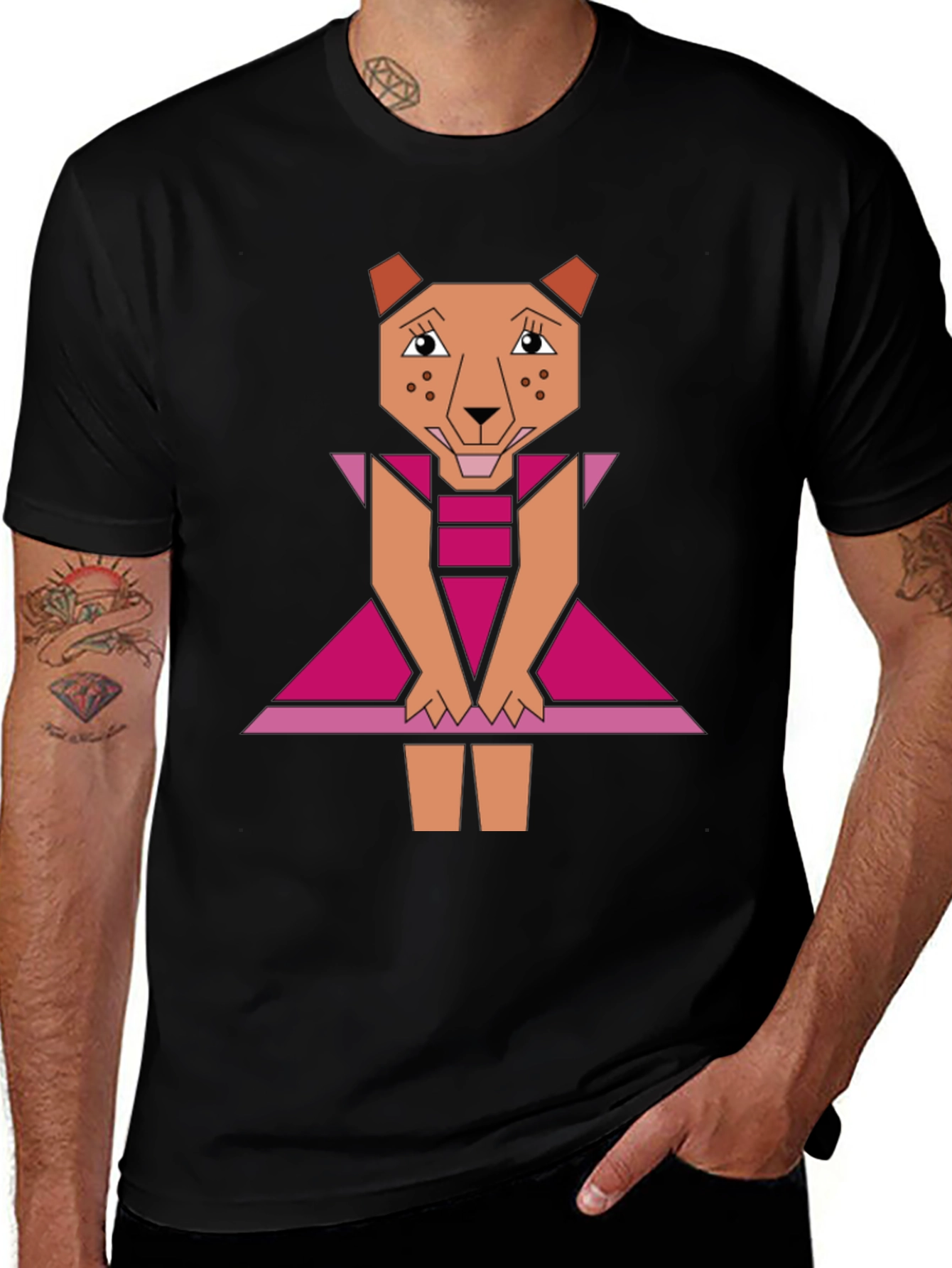 Geometric Cheetah Dress Graphic Tee