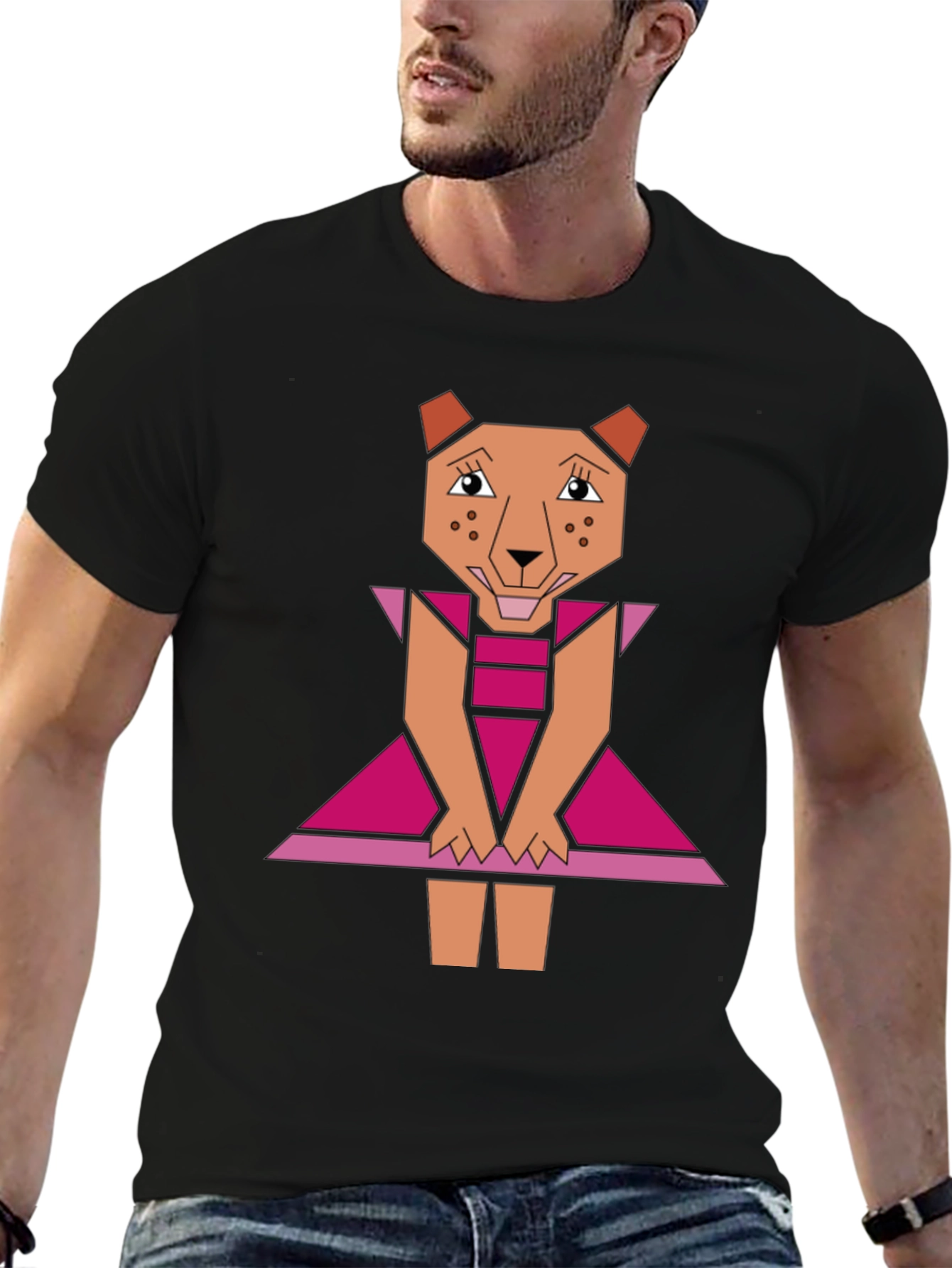 Geometric Cheetah Dress Graphic Tee