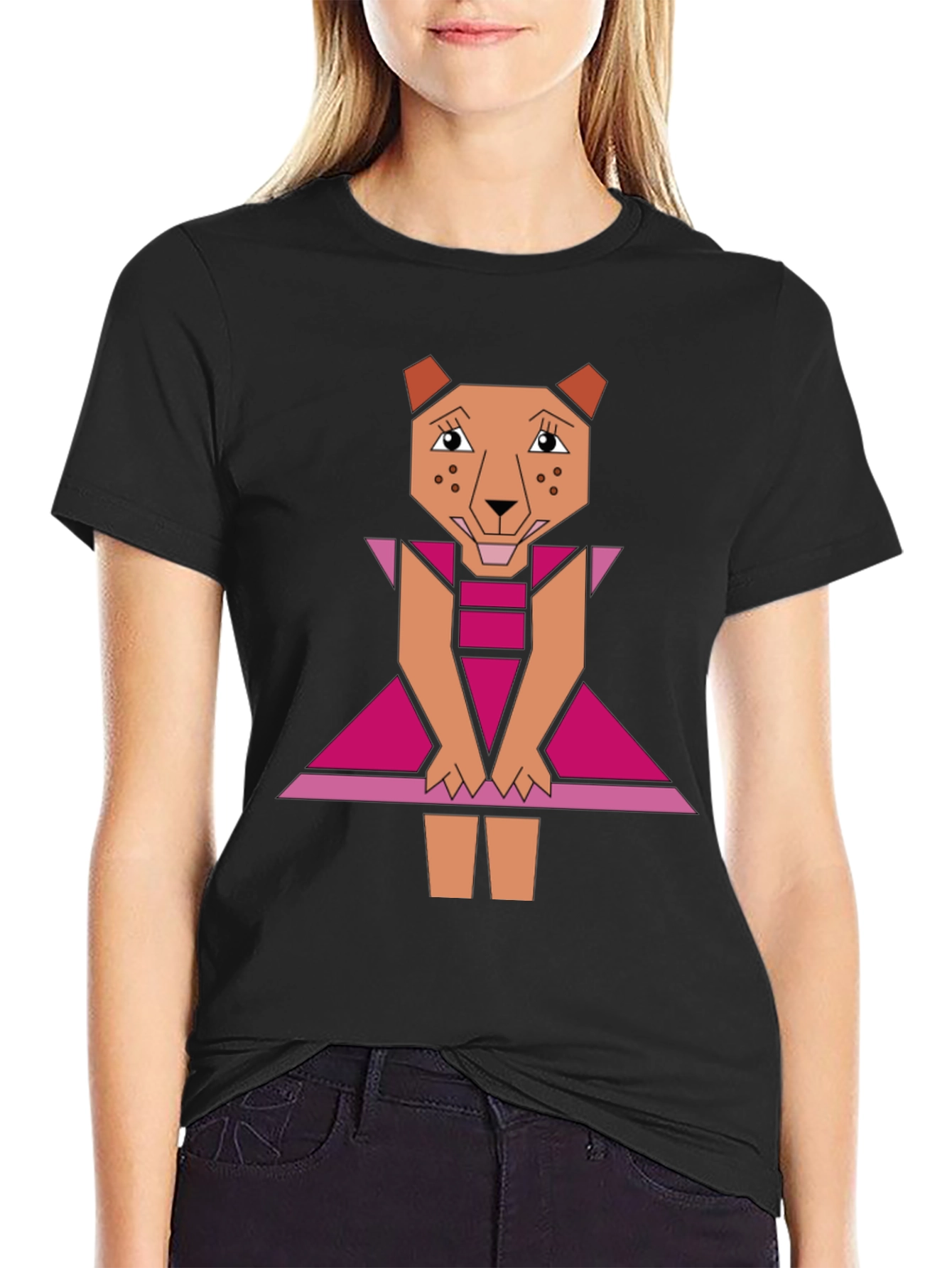 Geometric Cheetah Dress Graphic Tee