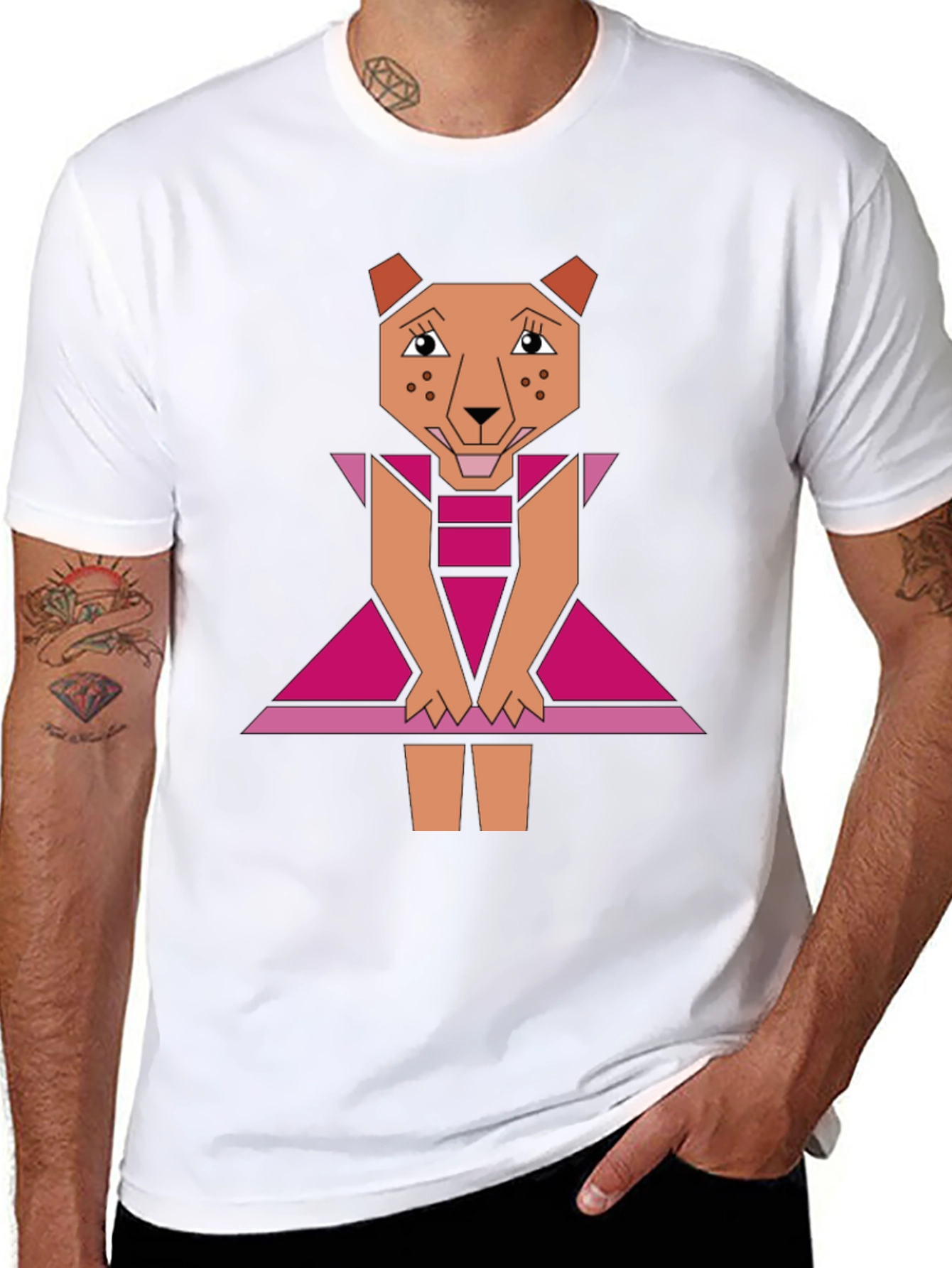 Geometric Cheetah Dress Graphic Tee