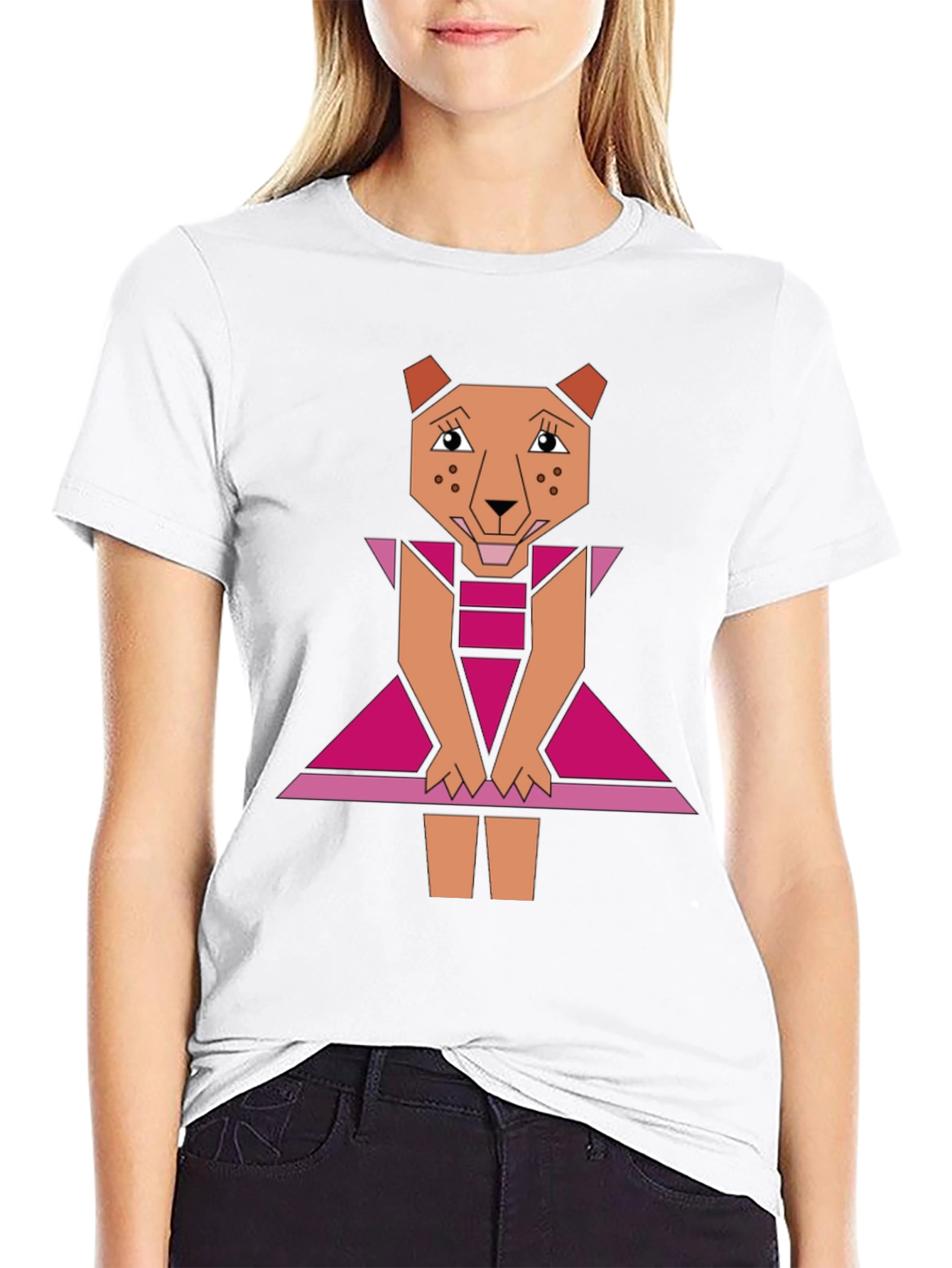 Geometric Cheetah Dress Graphic Tee