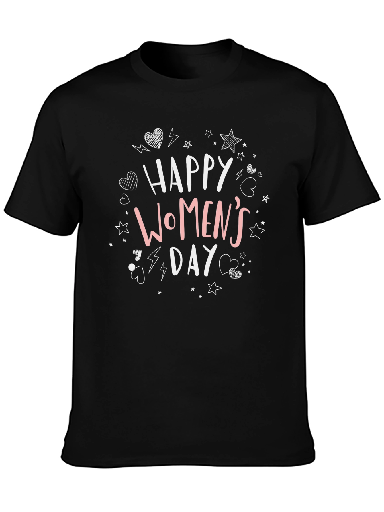 Happy Womens Day Graphic Tee - Black Unisex T-Shirt