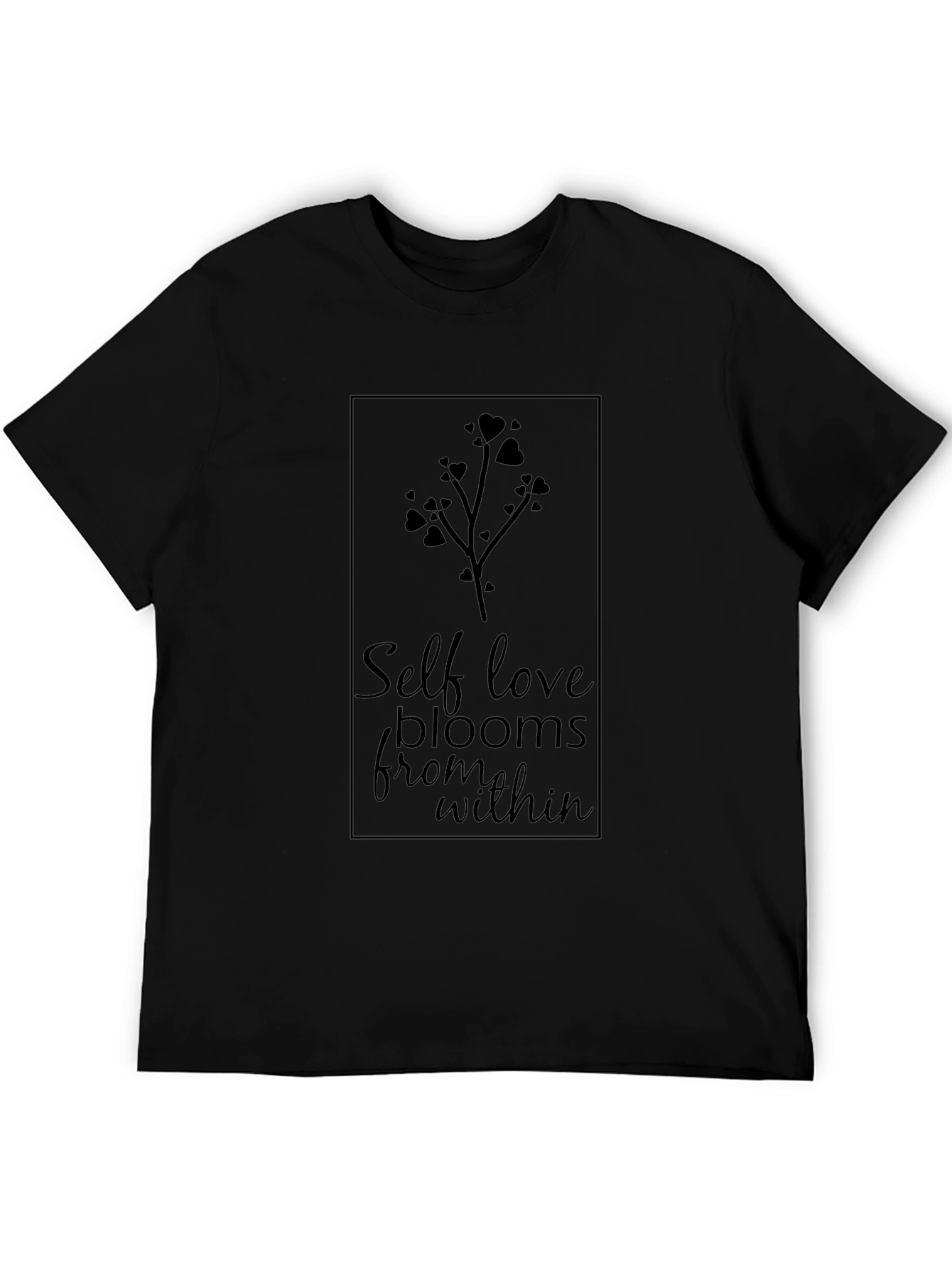 Self Love Blooms Within Black Graphic Tee