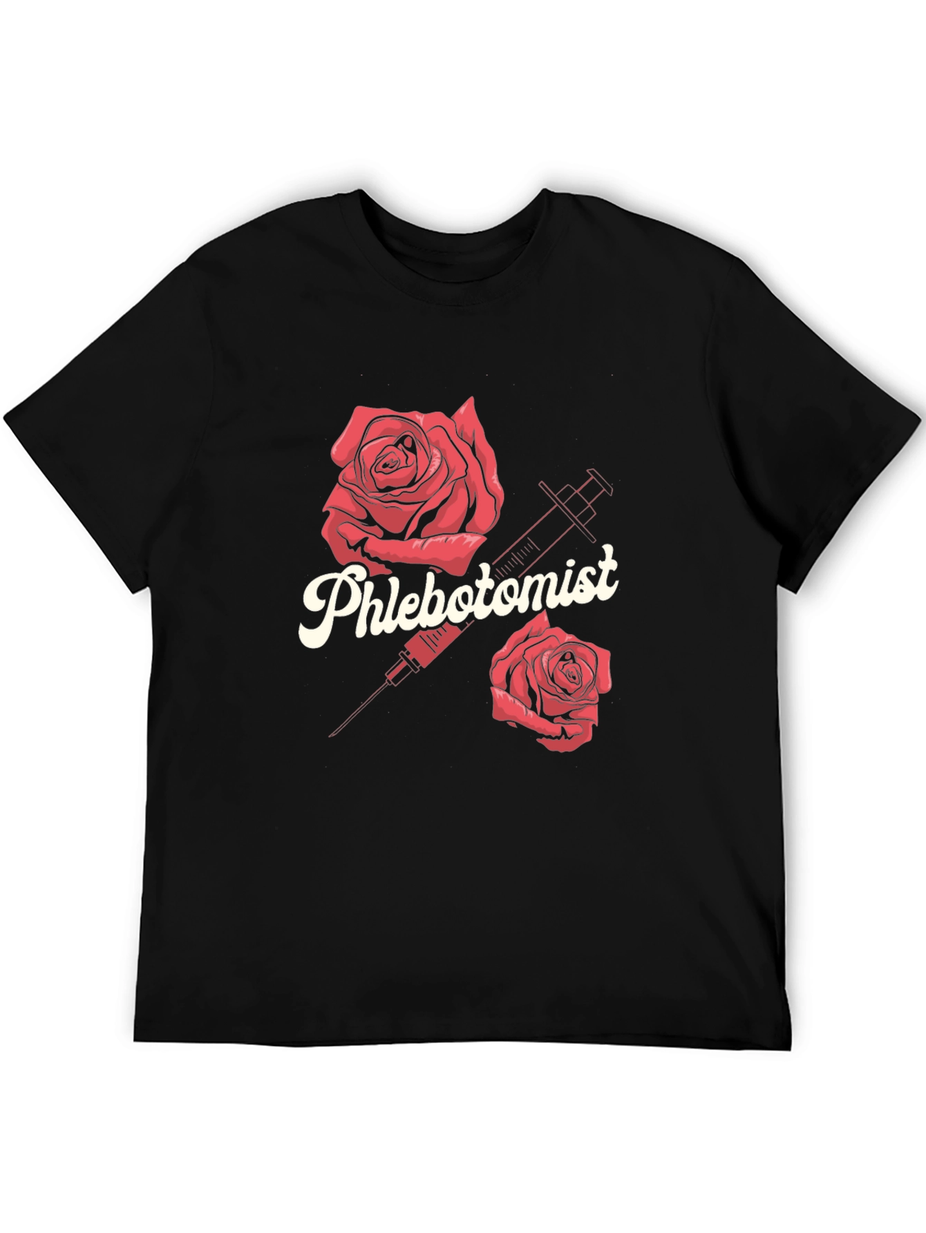 Phlebotomist Rose Syringe Graphic T-Shirt