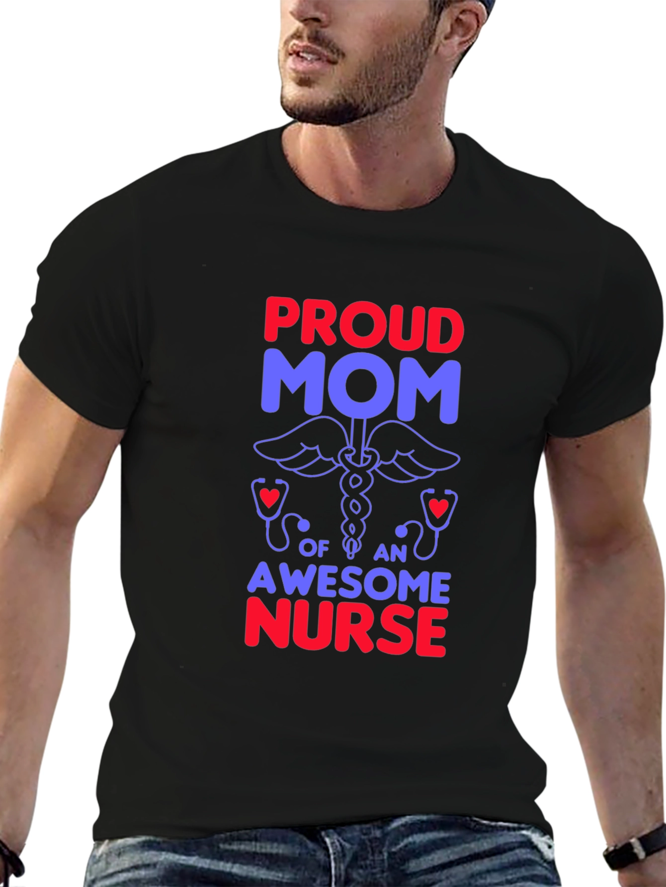 Proud Mom of an Awesome Nurse Graphic T-Shirt