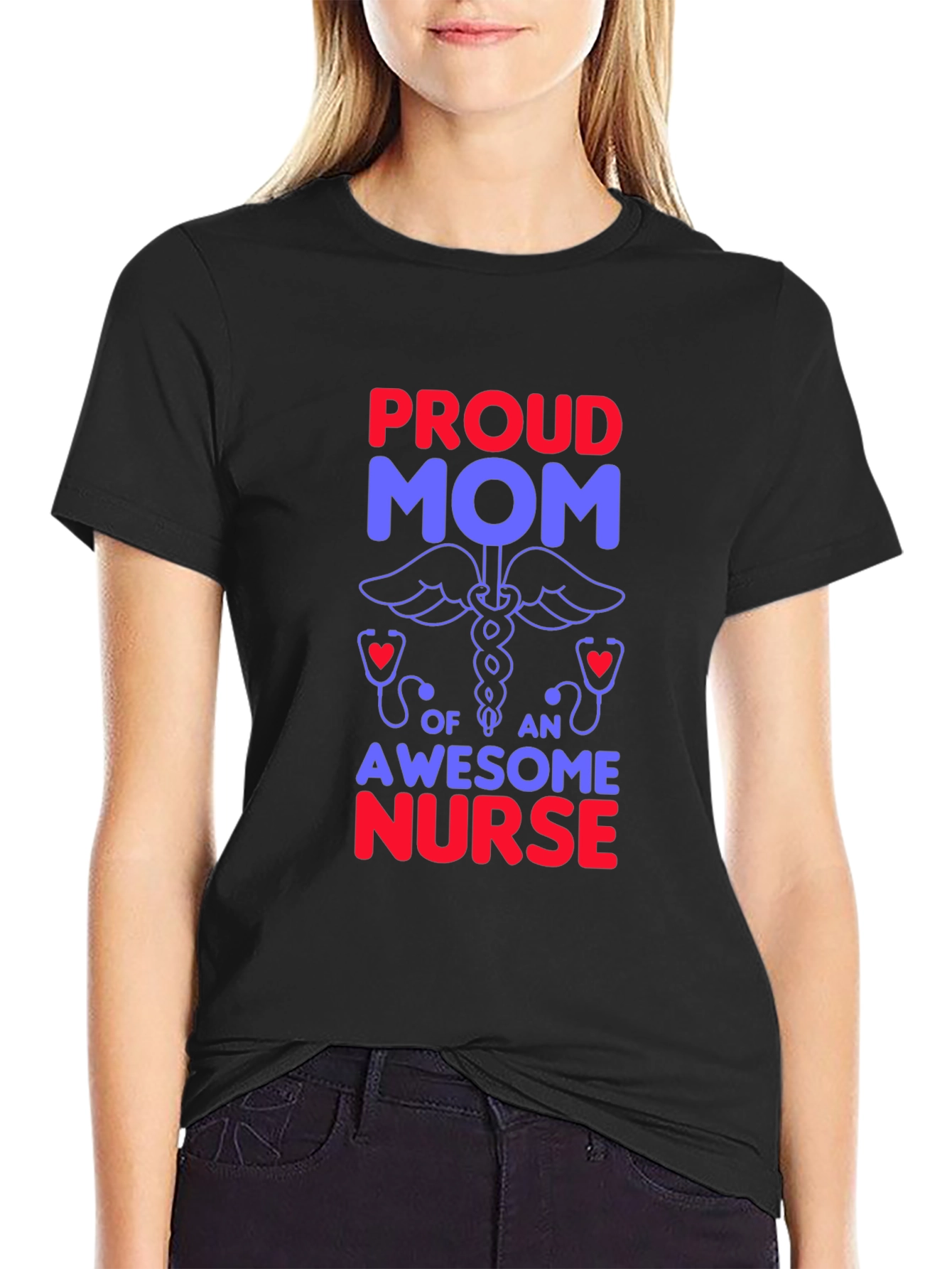 Proud Mom of an Awesome Nurse Graphic T-Shirt