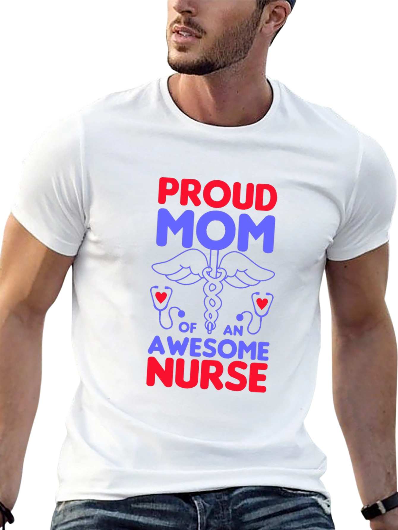 Proud Mom of an Awesome Nurse Graphic T-Shirt