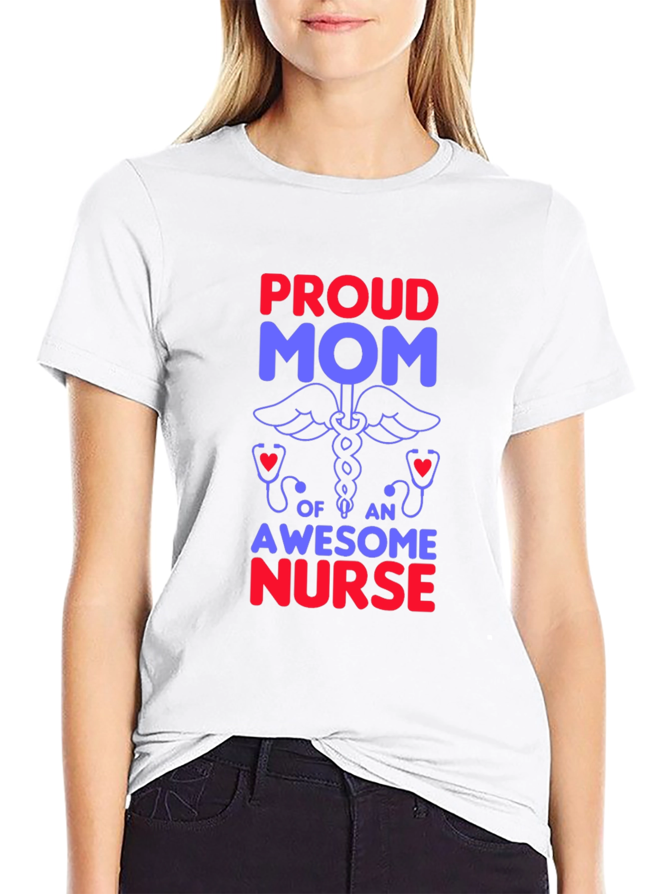 Proud Mom of an Awesome Nurse Graphic T-Shirt