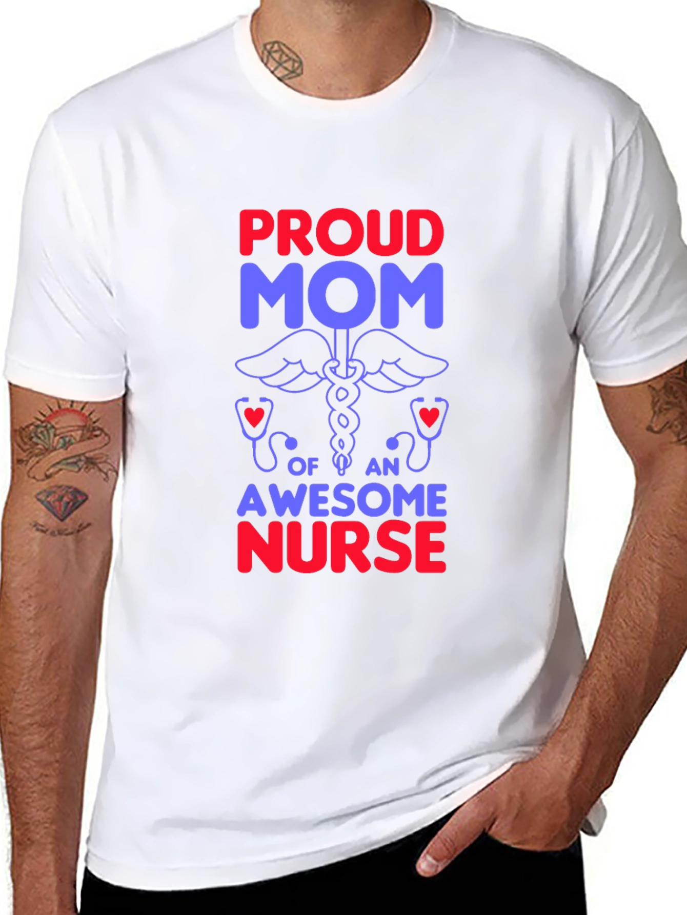 Proud Mom of an Awesome Nurse Graphic T-Shirt