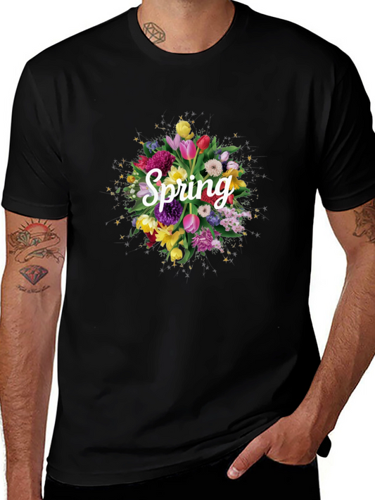 Floral Spring T-Shirt - Black