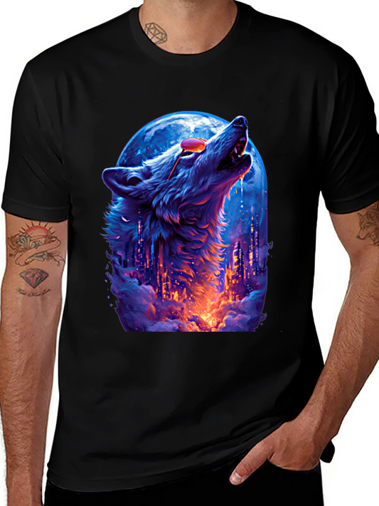 Wolf Howl Cityscape T-Shirt
