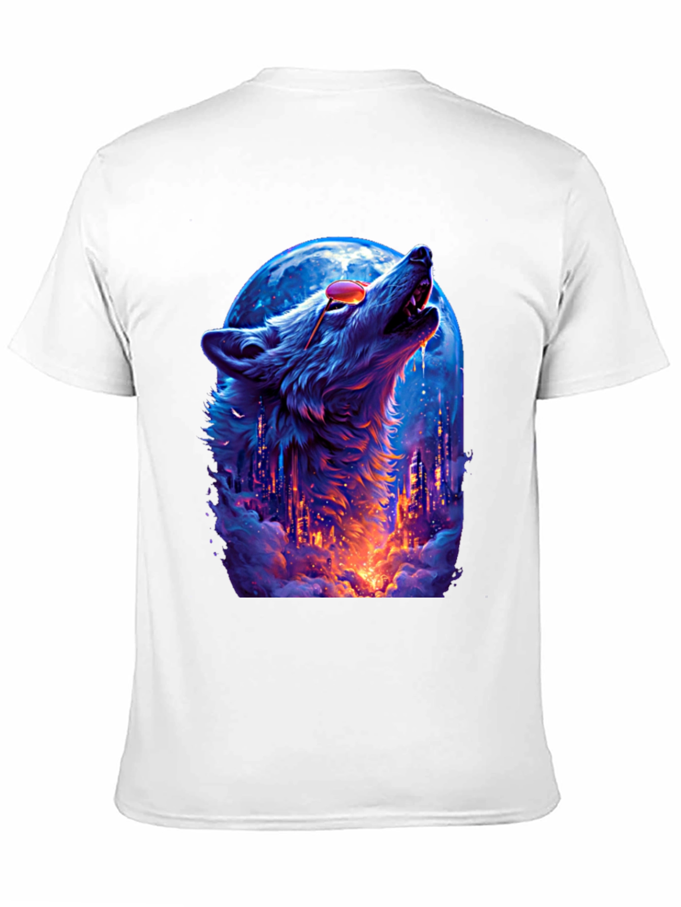 Wolf Howl Cityscape T-Shirt