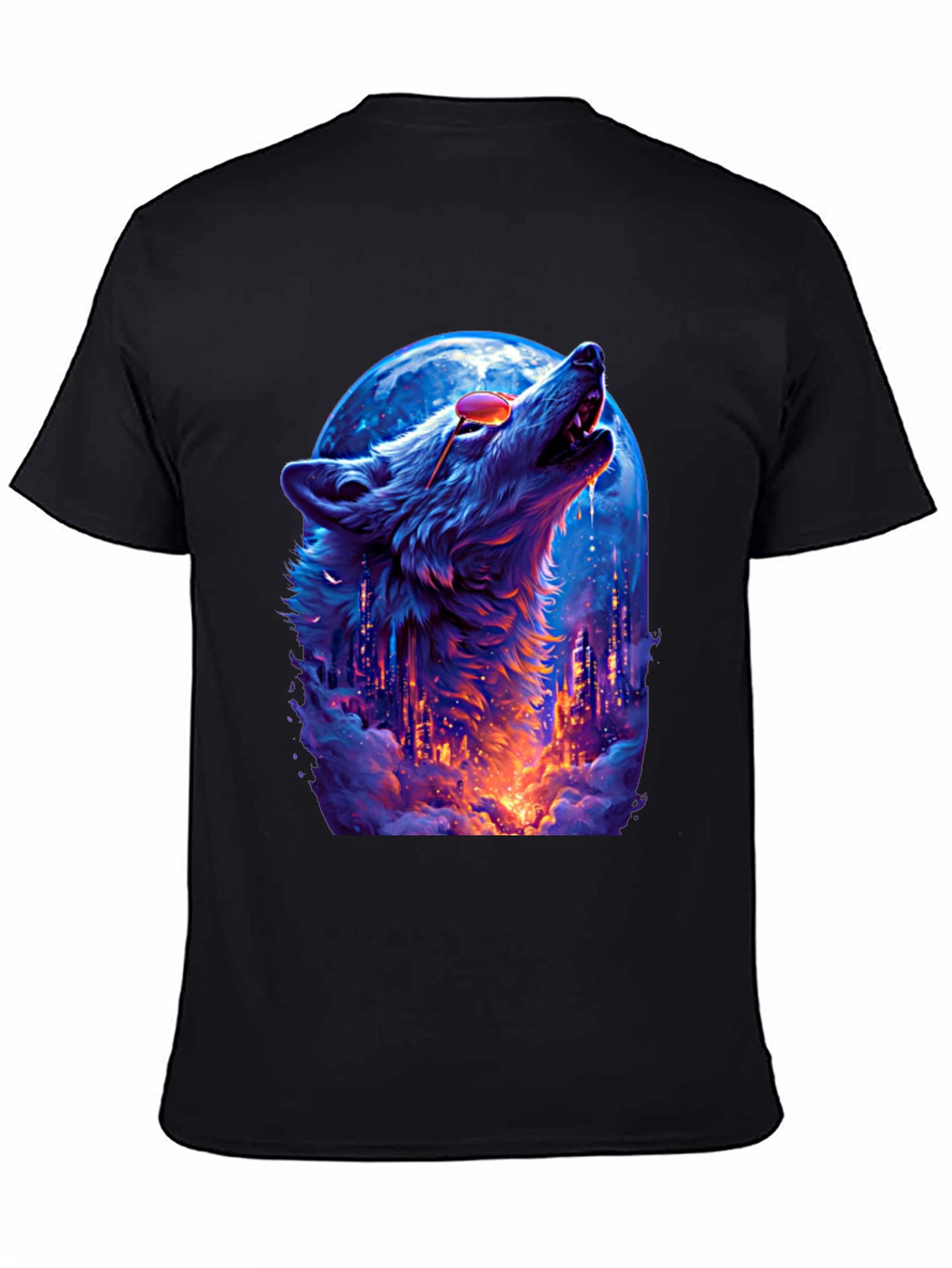 Wolf Howl Cityscape T-Shirt