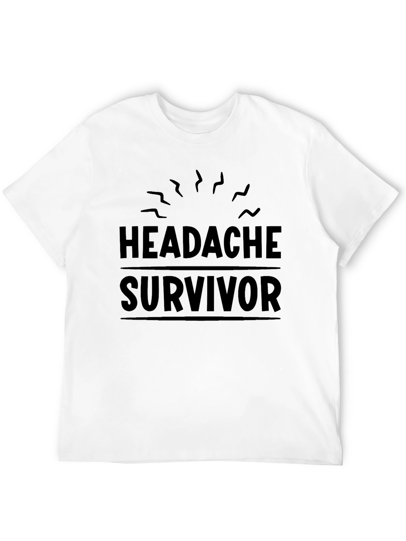 Headache Survivor Black Cotton Tee