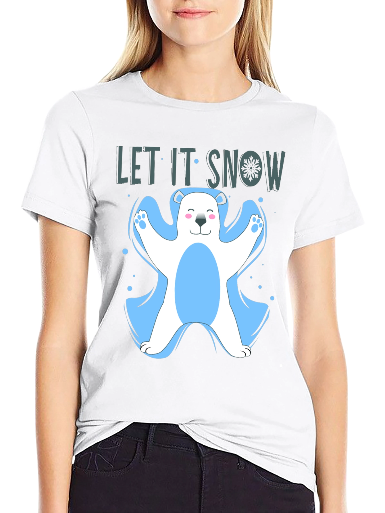 Let It Snow Polar Bear Graphic T-Shirt