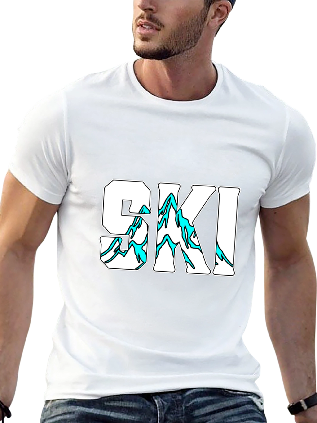 SKI Graphic Print Black T-Shirt