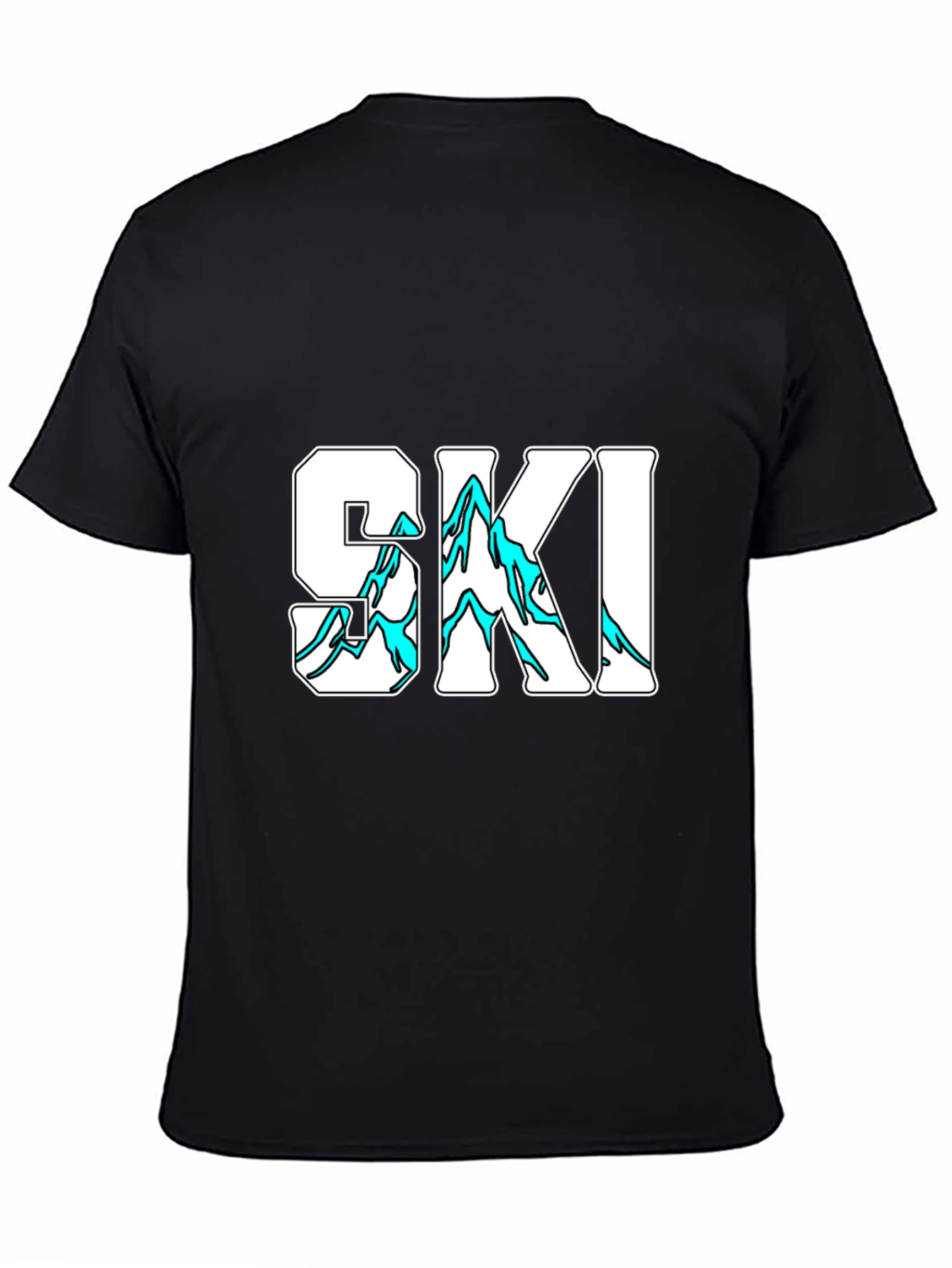 SKI Graphic Print Black T-Shirt