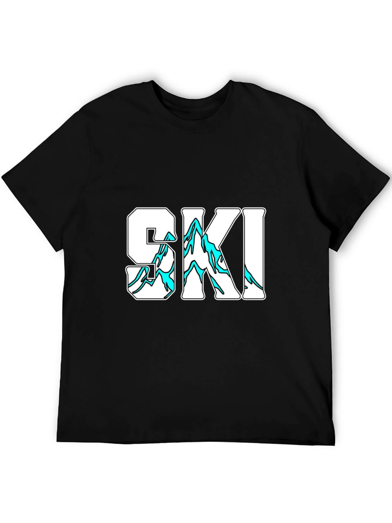 SKI Graphic Print Black T-Shirt