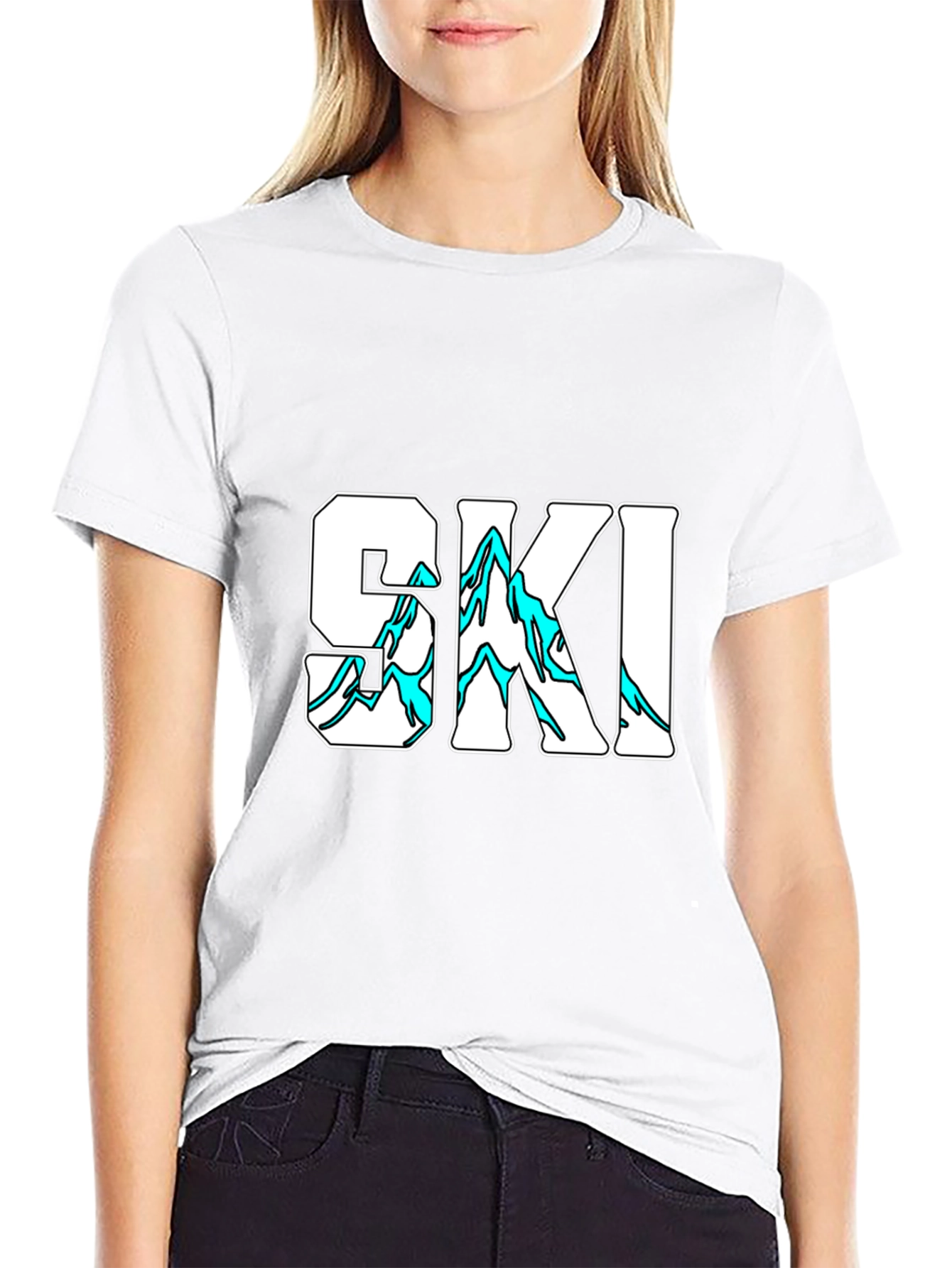 SKI Graphic Print Black T-Shirt