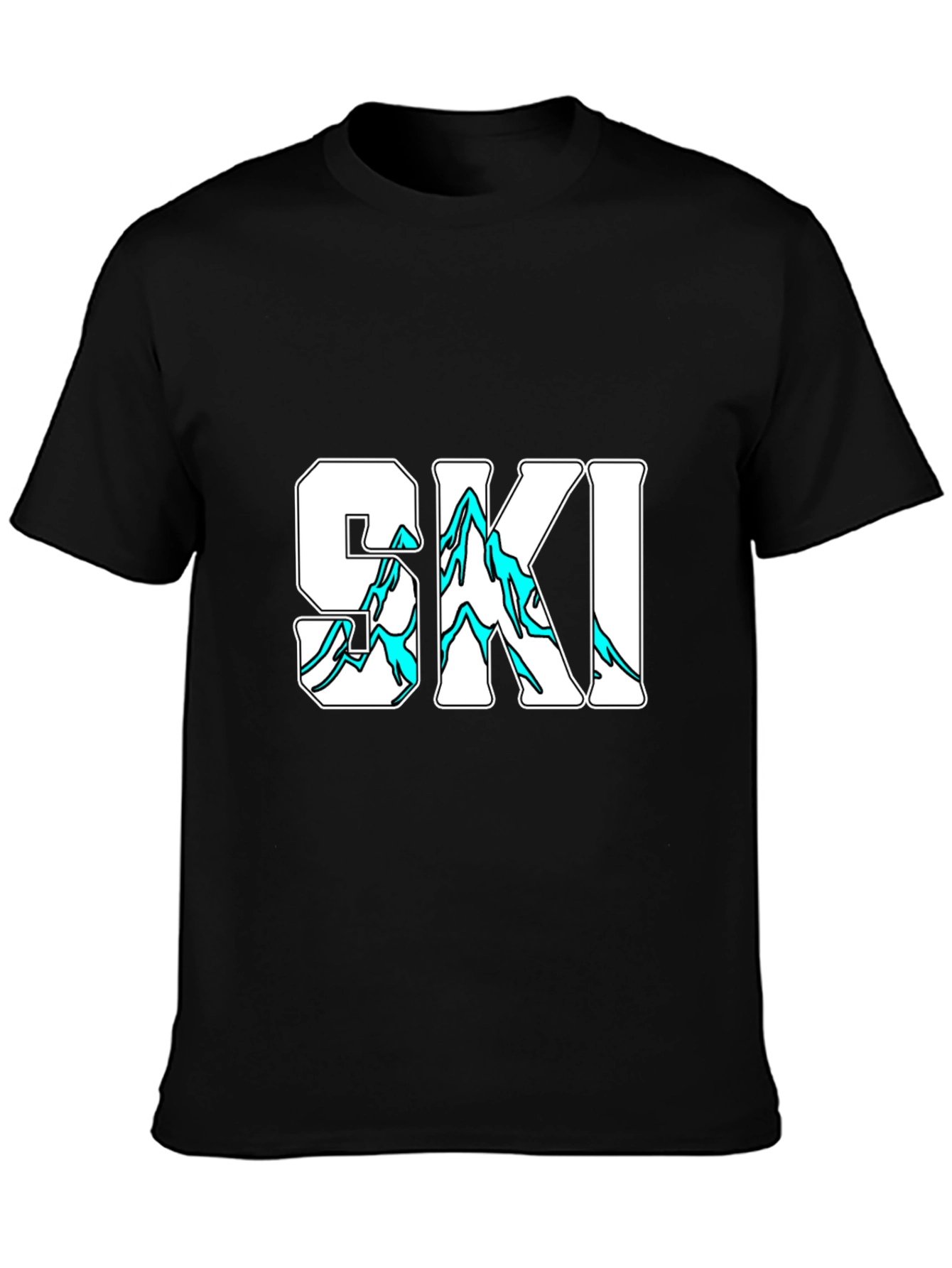 SKI Graphic Print Black T-Shirt
