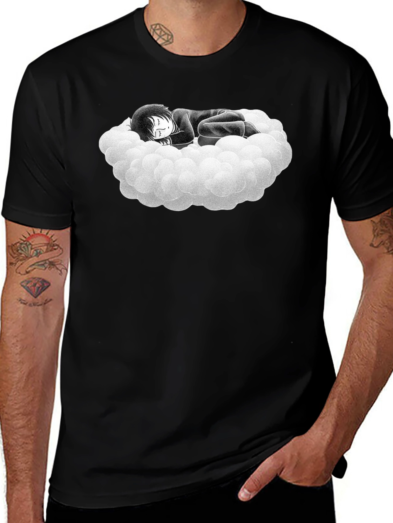 Dreamy Cloud Nap T-Shirt - Black