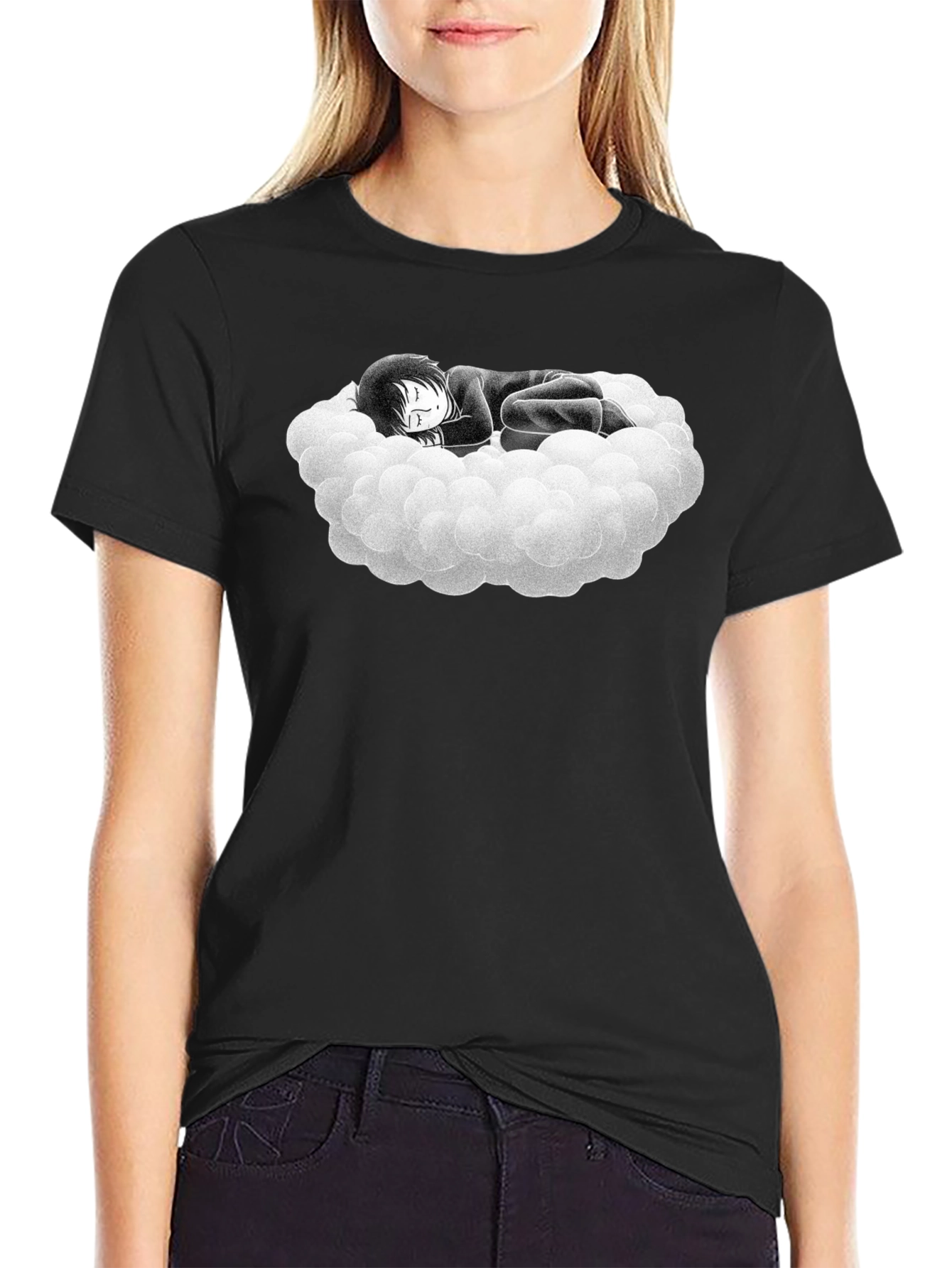 Dreamy Cloud Nap T-Shirt - Black