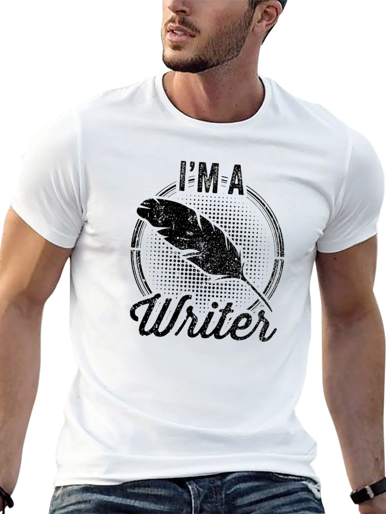 Im a Writer T-Shirt - Black Ink Quill Tee