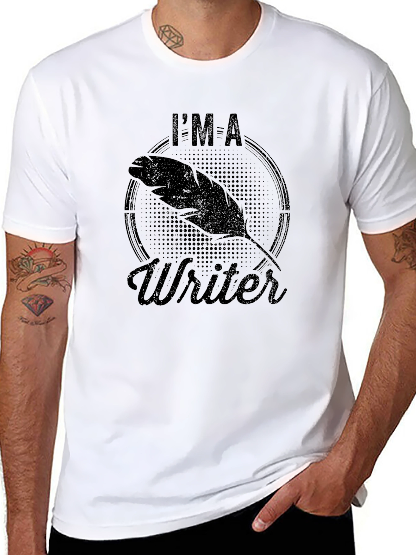 Im a Writer T-Shirt - Black Ink Quill Tee