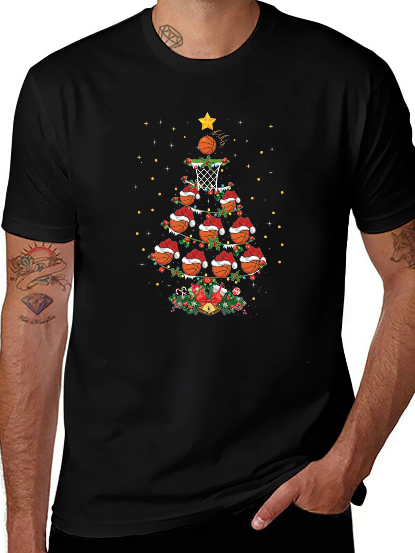Basketball Christmas Tree T-Shirt