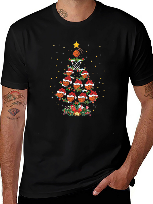 Basketball Christmas Tree T-Shirt