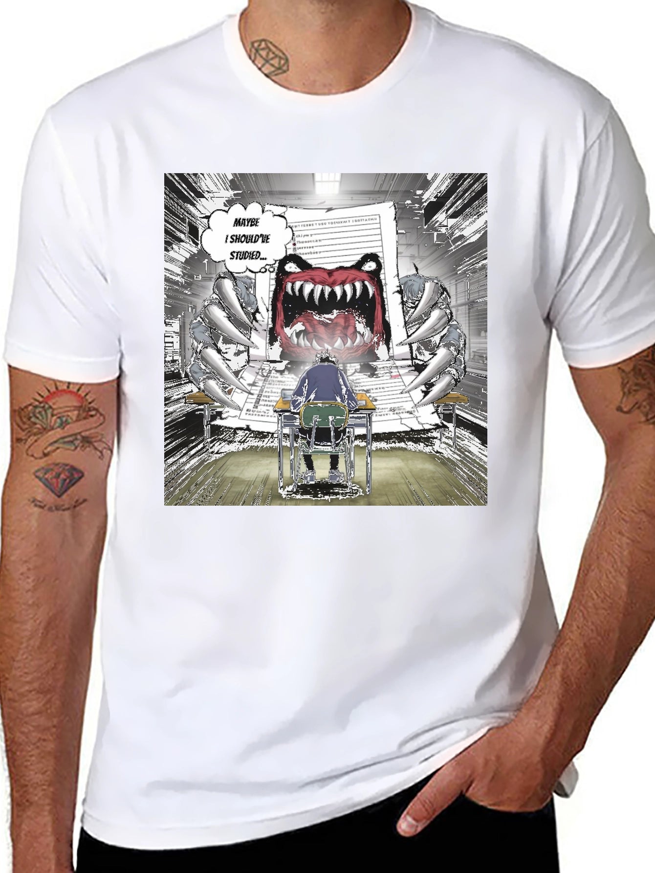Study Monster Graphic Tee - Black Cotton T-Shirt