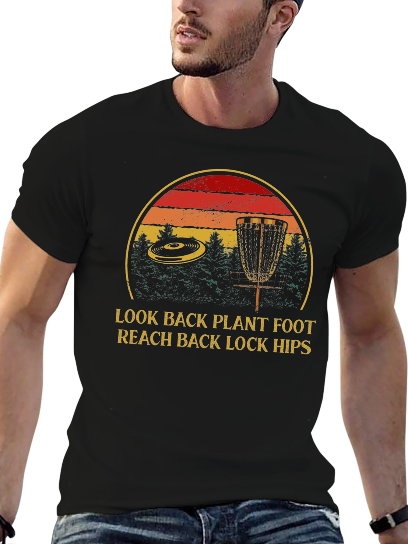 Disc Golf T-Shirt - Throw Back Plant Foot Tee