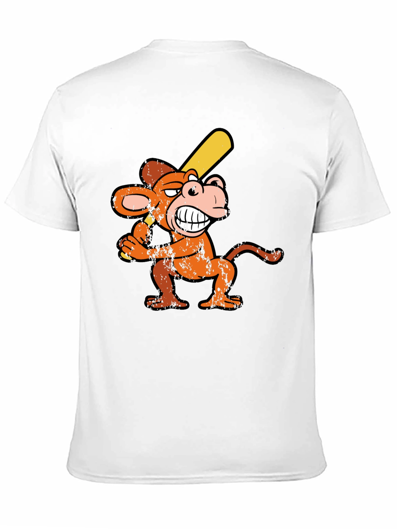 Monkey Baseball Player Graphic Tee - Novelty T-Shirt