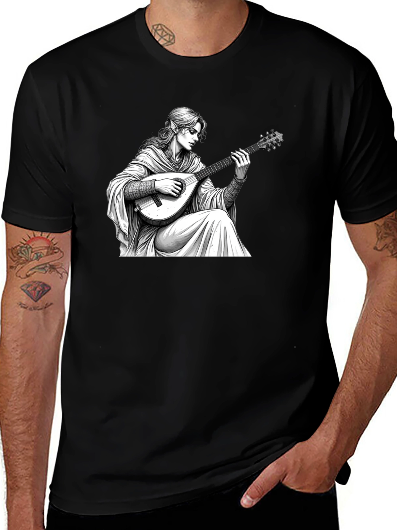 Bard Graphic Tee - Fantasy Musician T-Shirt