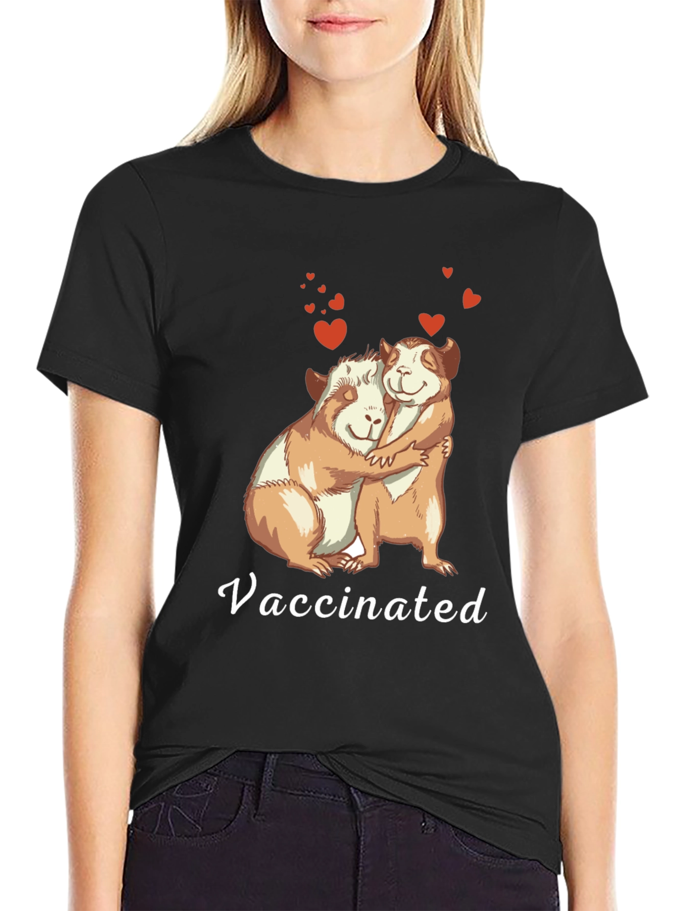 Vaccinated Guinea Pig Hug T-Shirt