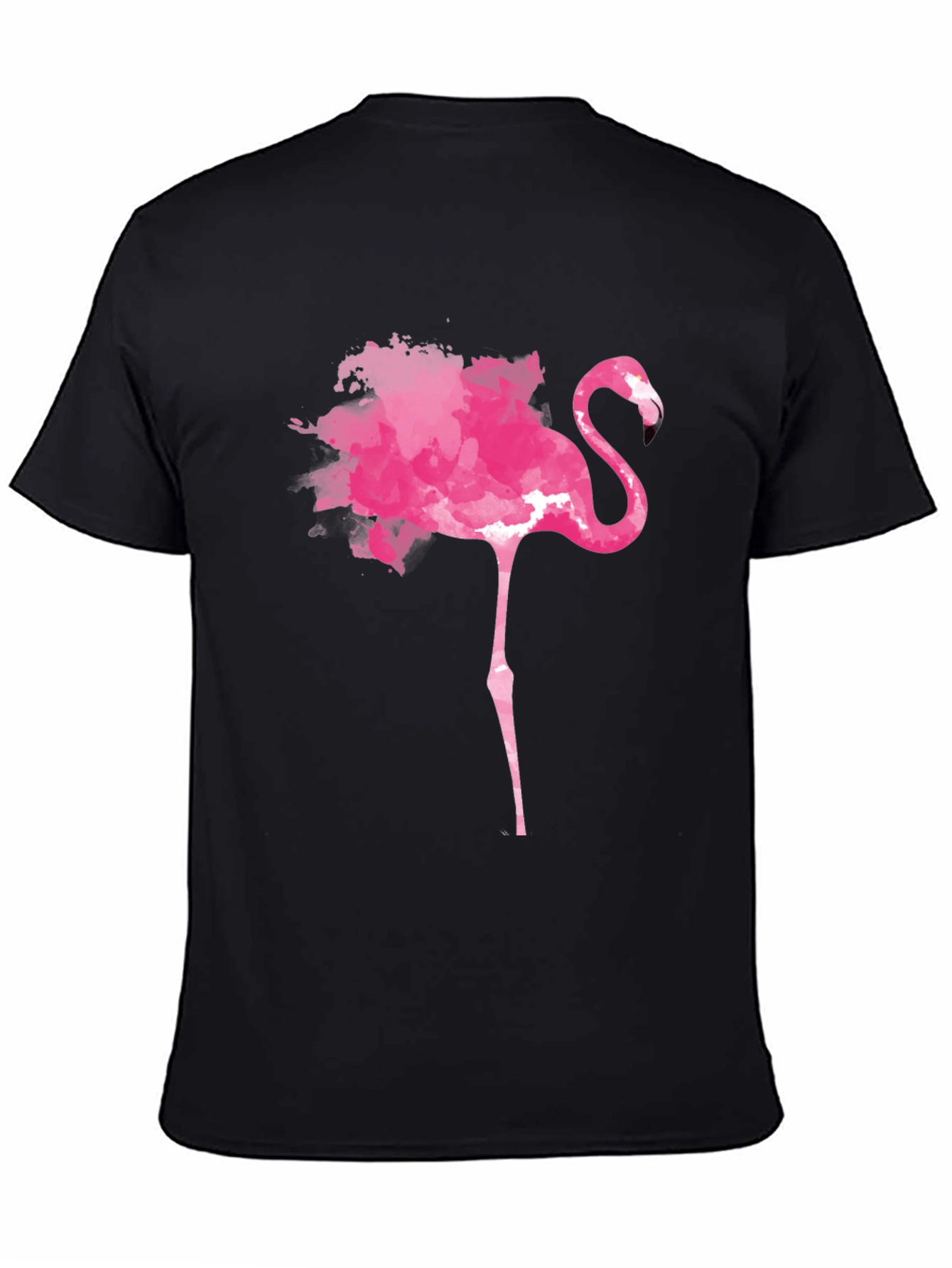 Pink Flamingo Graphic Tee - Trendy Mens Black T-Shirt