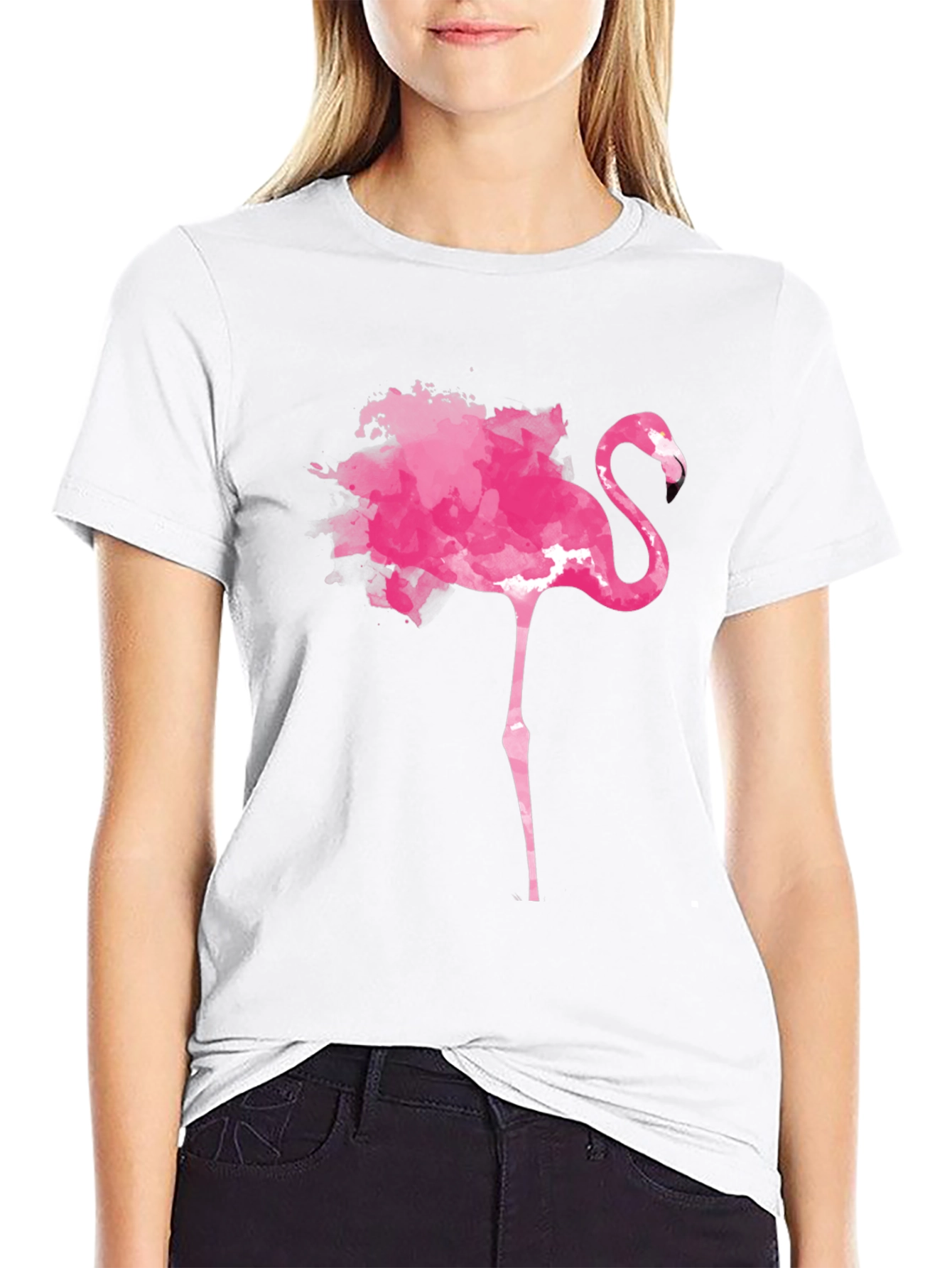 Pink Flamingo Graphic Tee - Trendy Mens Black T-Shirt