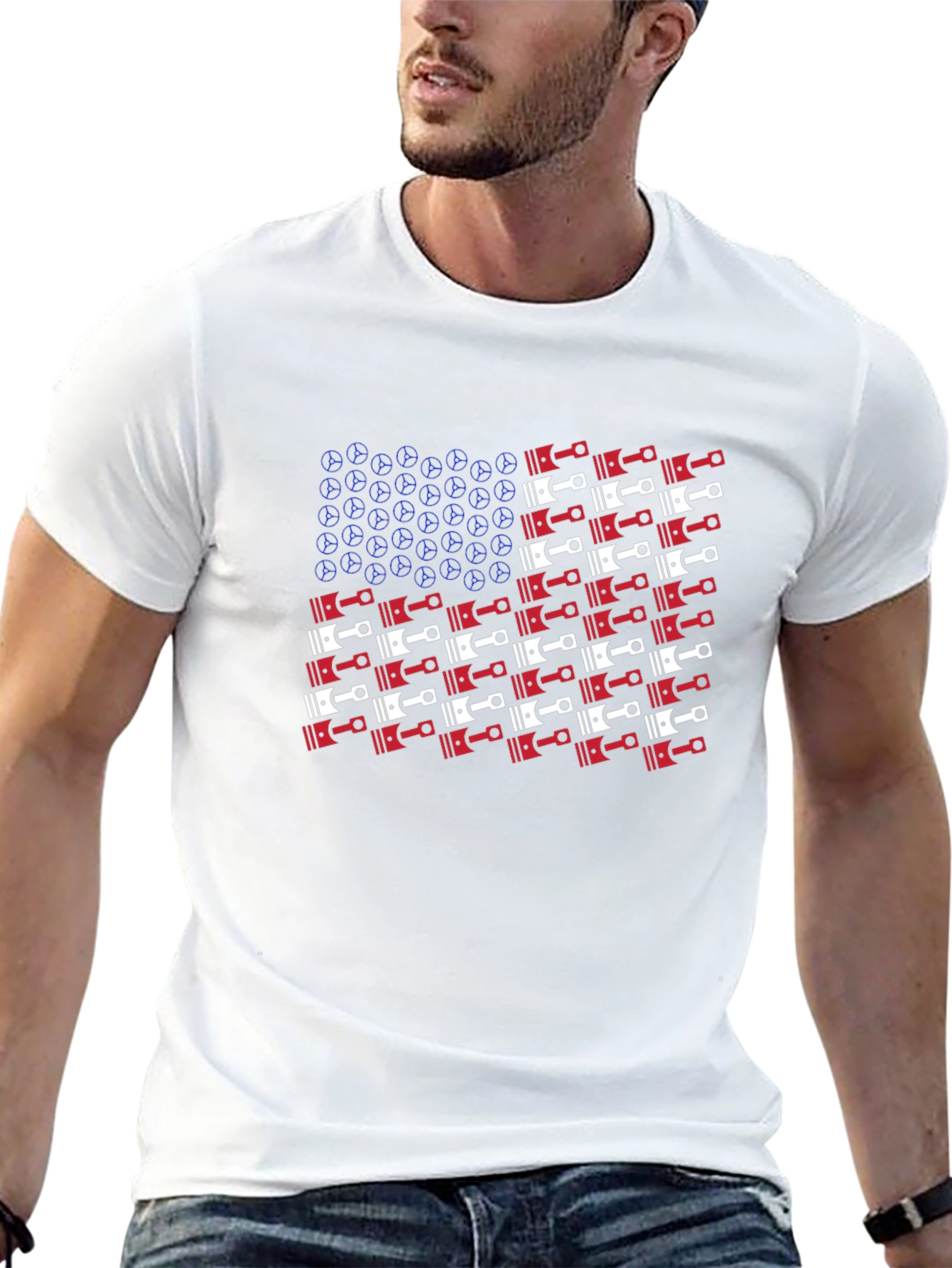 American Piston Flag Graphic T-Shirt