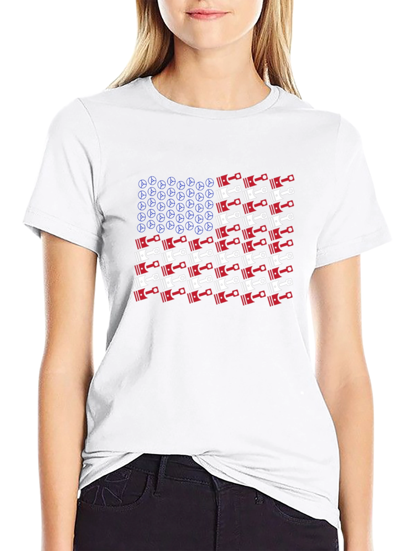 American Piston Flag Graphic T-Shirt